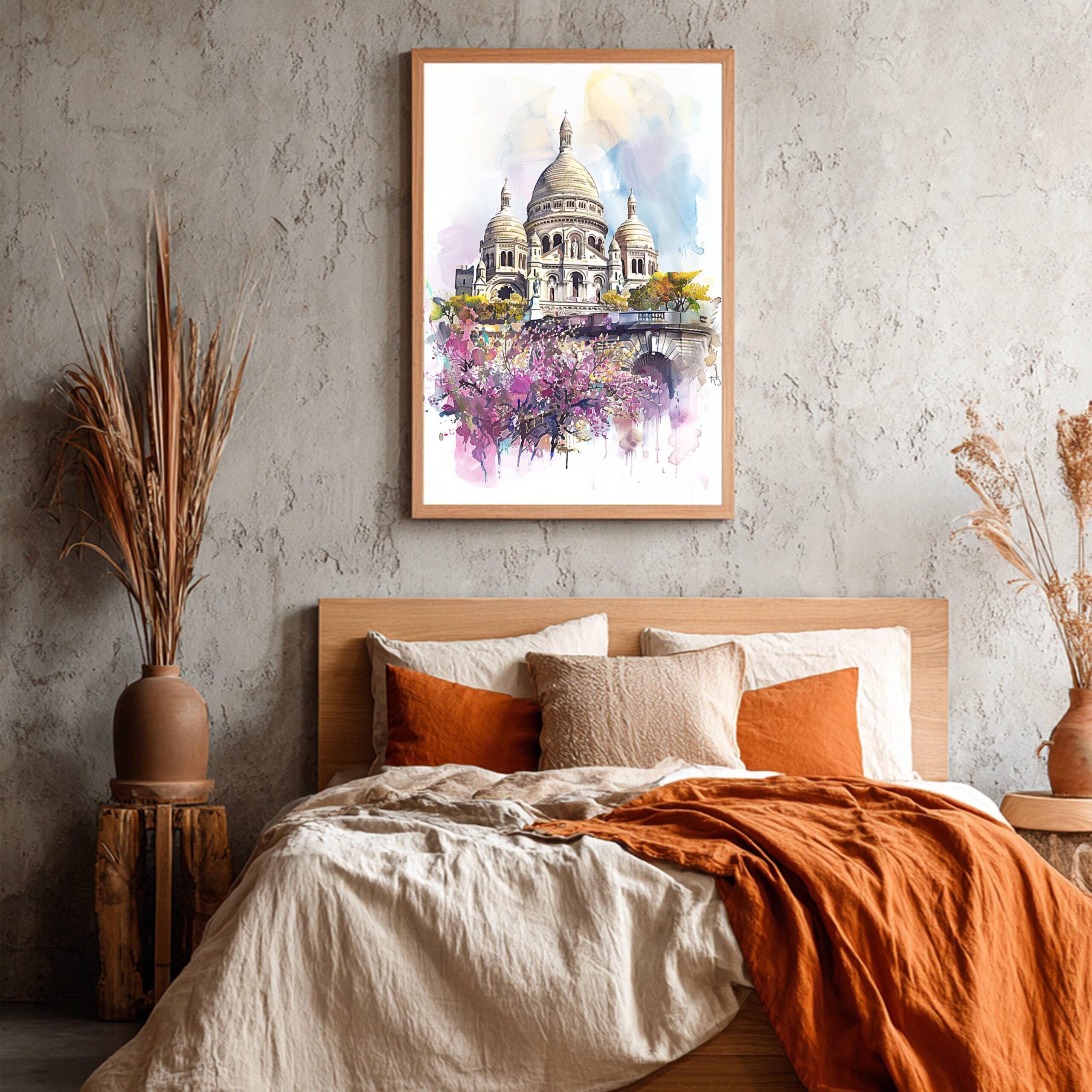 Basilique du Sacré-Coeur de Montmartre Paris France Watercolor: French Art Travel Poster - Image 4