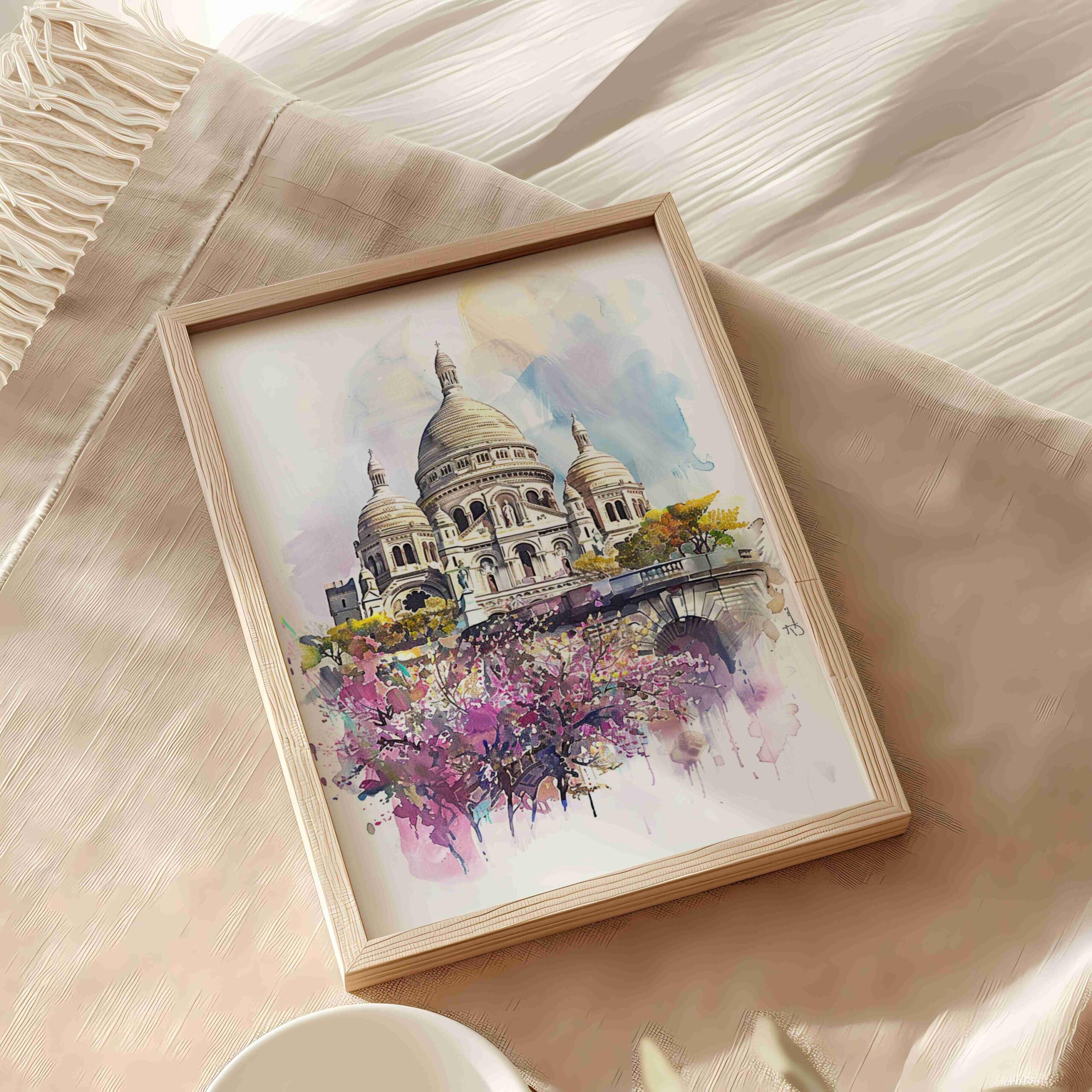 Basilique du Sacré-Coeur de Montmartre Paris France Watercolor: French Art Travel Poster - Image 5