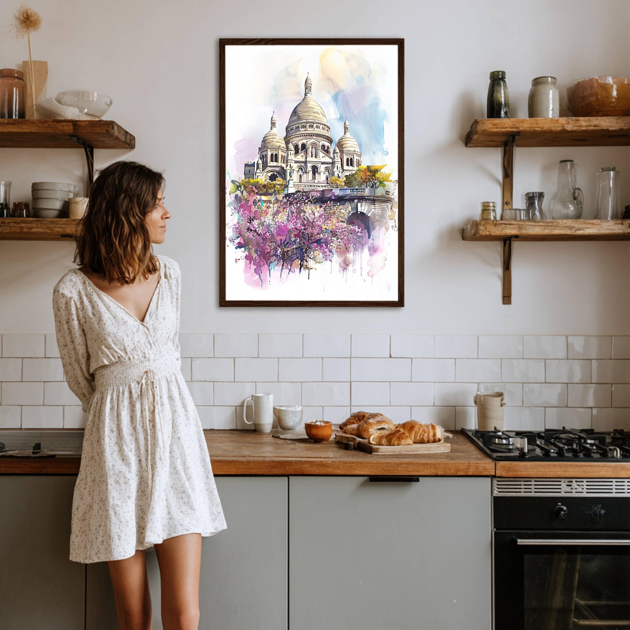 Basilique du Sacré-Coeur de Montmartre Paris France Watercolor: French Art Travel Poster - Image 7