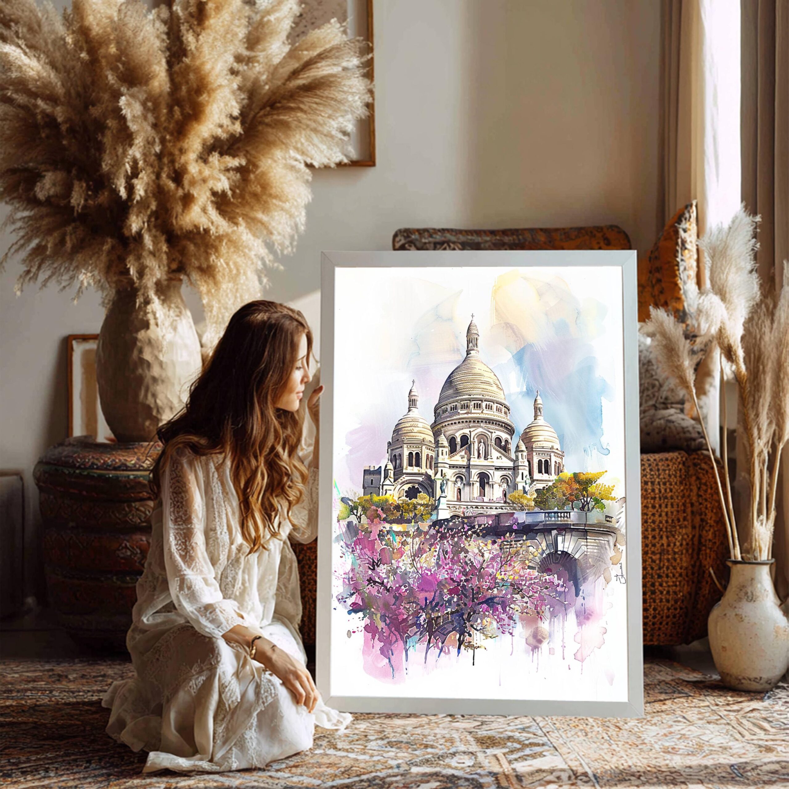 Basilique du Sacré-Coeur de Montmartre Paris France Watercolor: French Art Travel Poster - Image 8