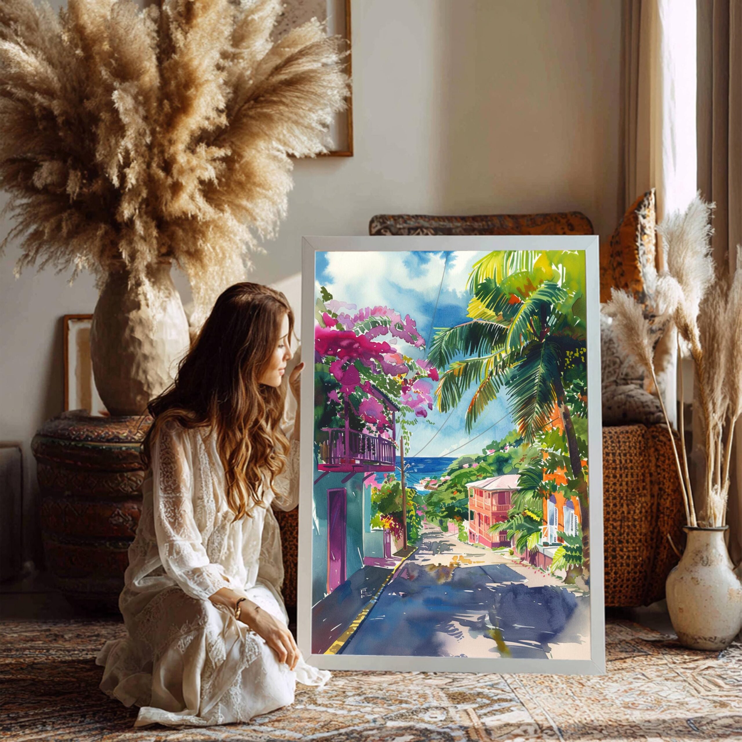 Martinique Caribbean Watercolor: Art Travel Poster - Image 6