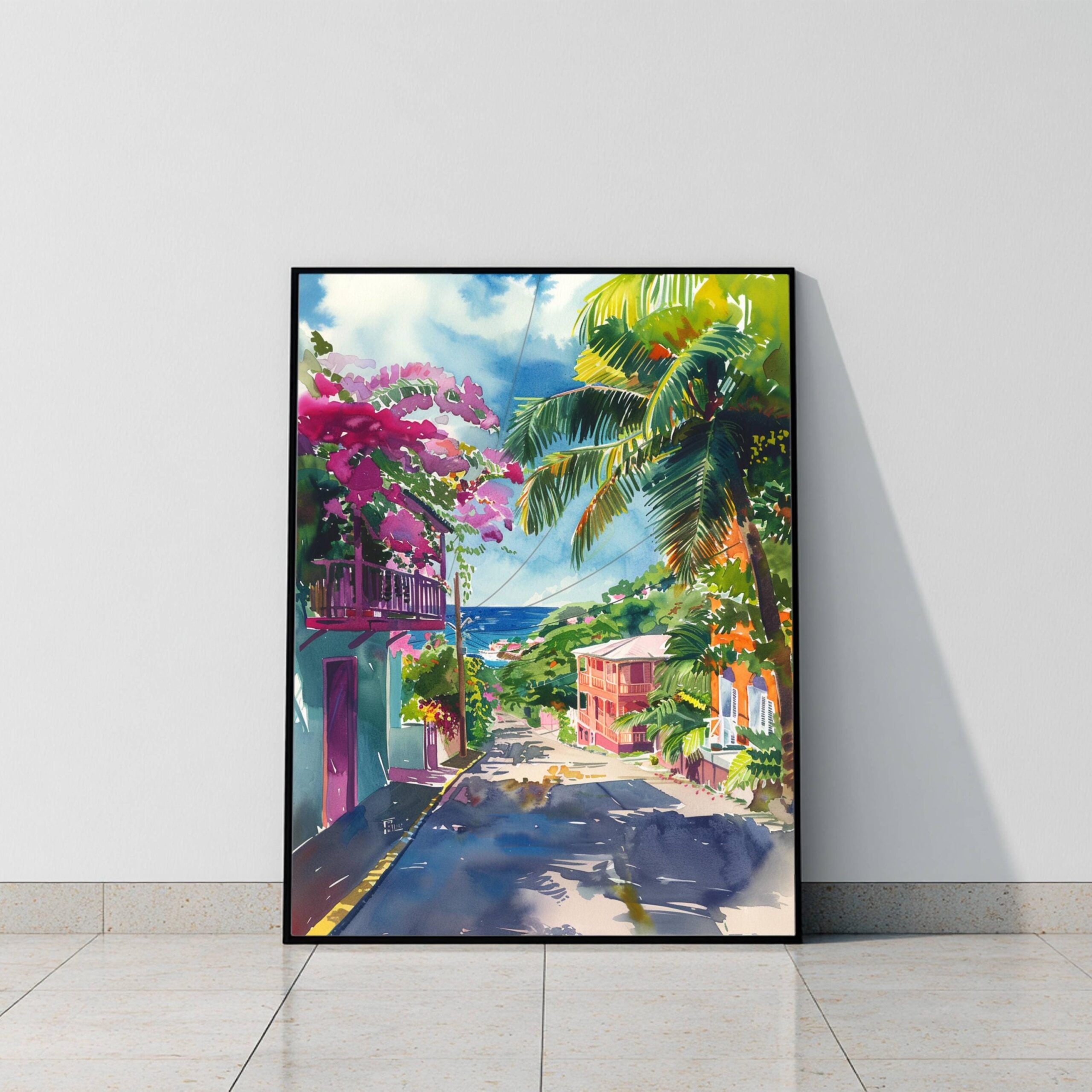 Martinique Caribbean Watercolor: Art Travel Poster - Image 9