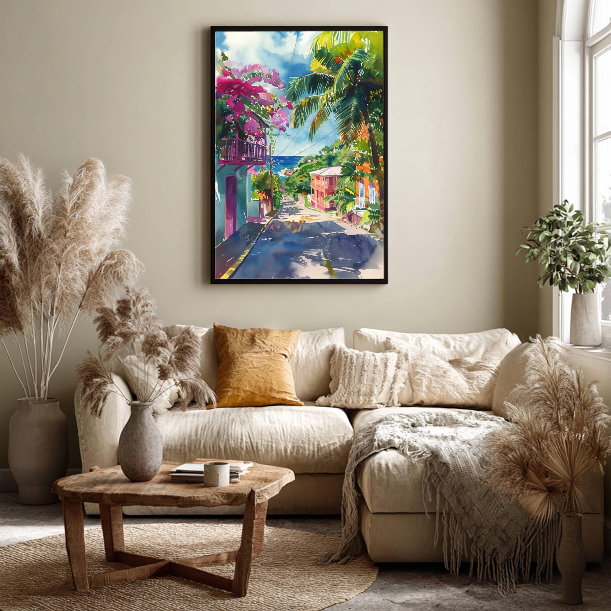 Martinique Caribbean Watercolor: Art Travel Poster - Image 3