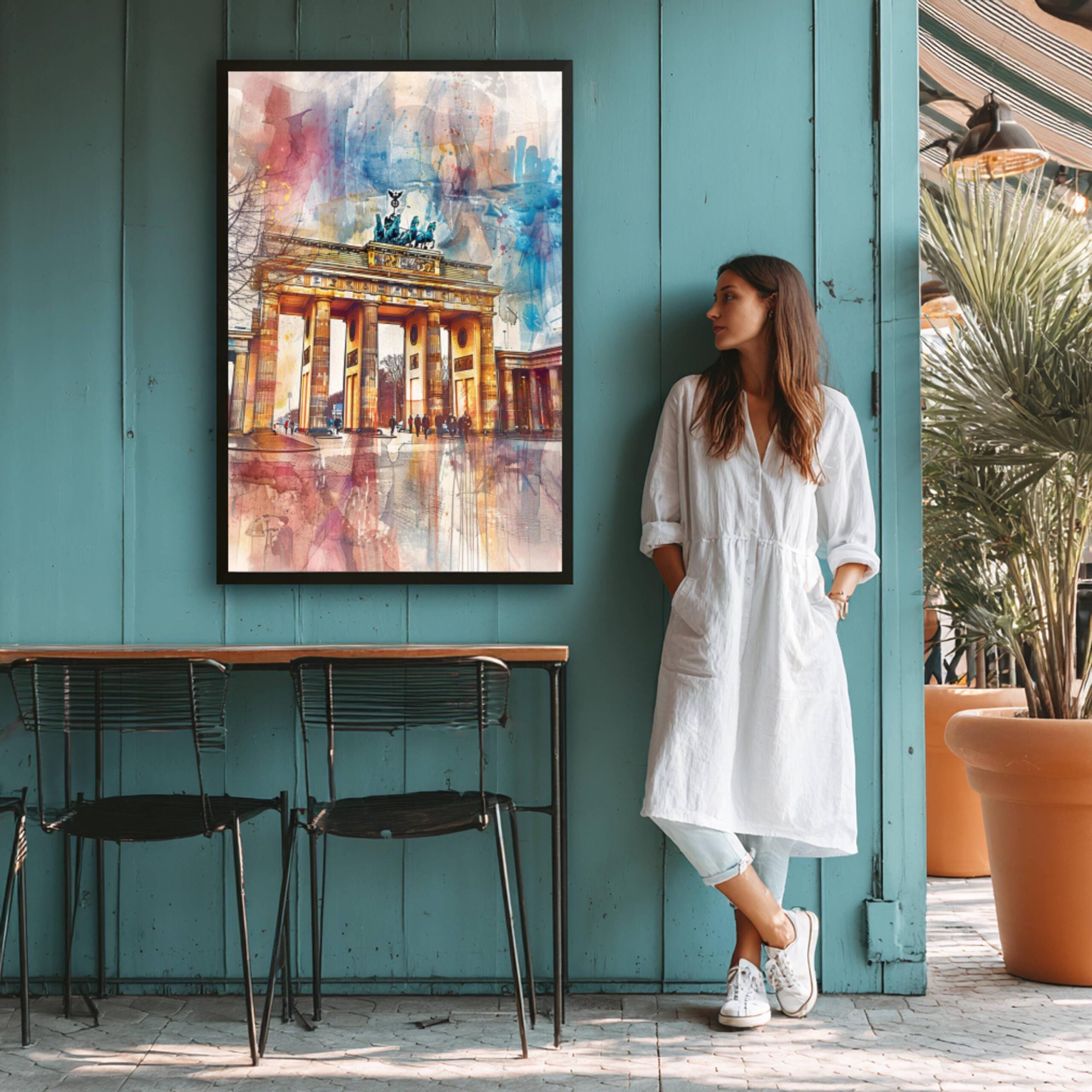 Berlin Brandenburg Gate Germany Watercolor: Travel Art Poster - Image 8