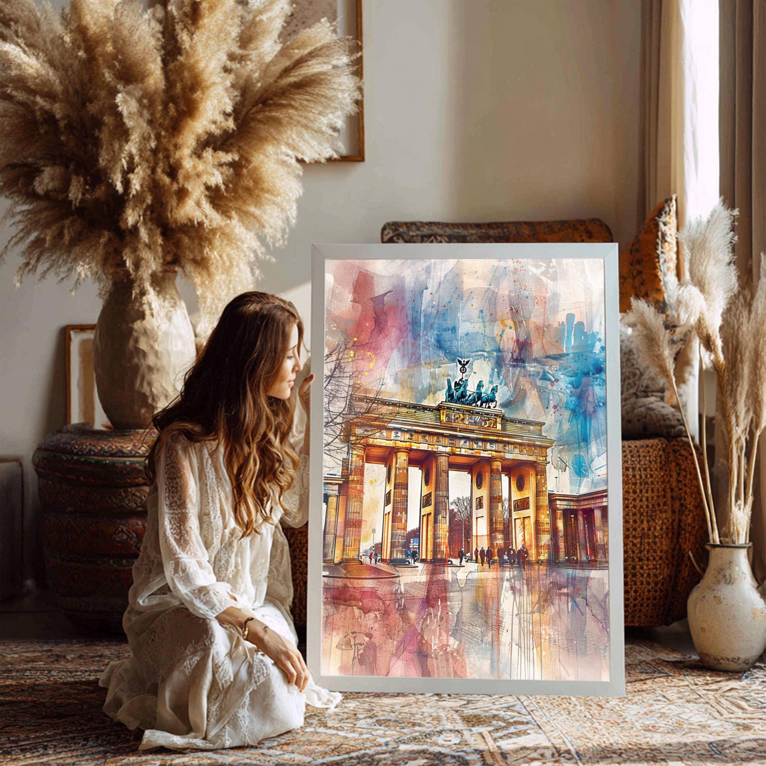 Berlin Brandenburg Gate Germany Watercolor: Travel Art Poster - Image 6