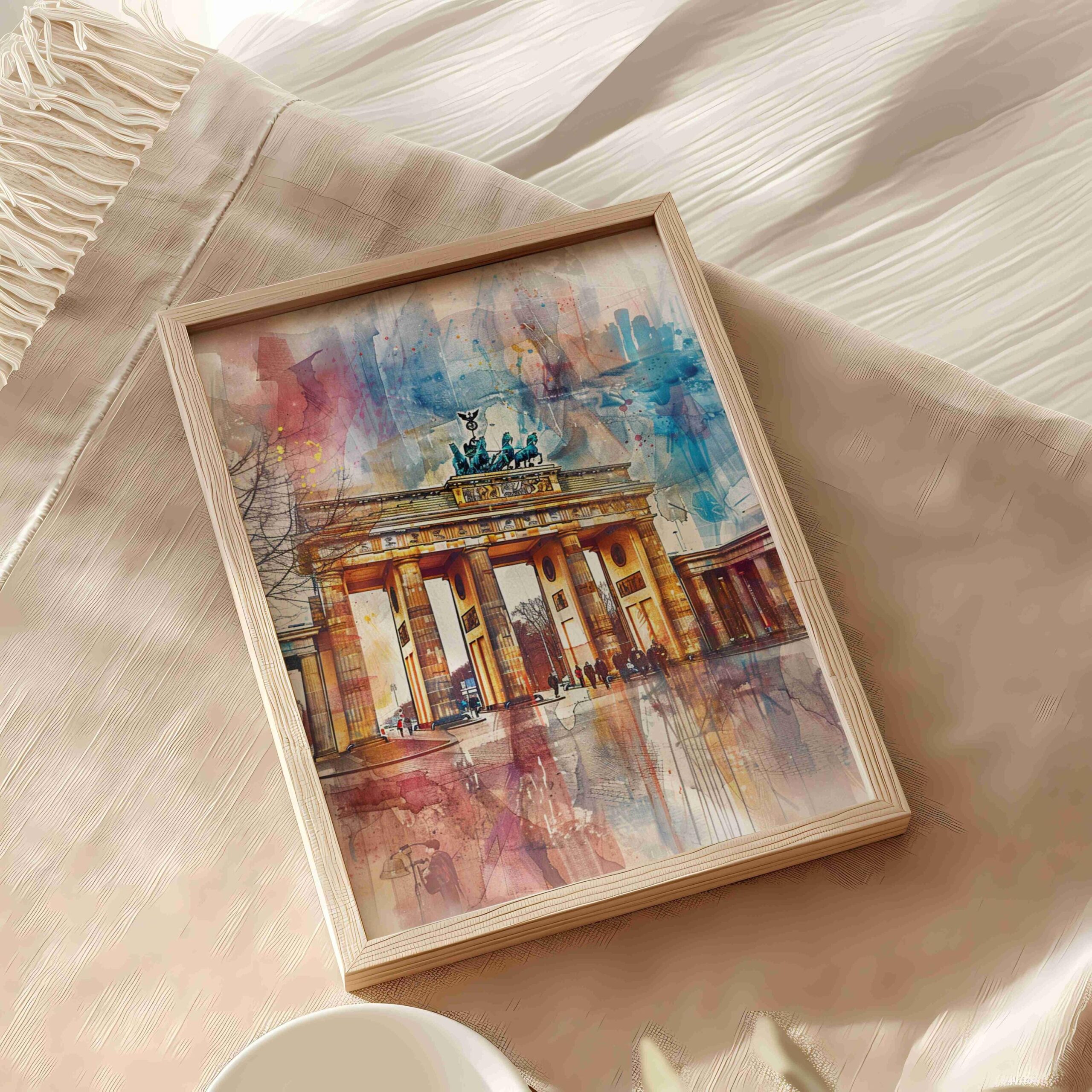 Berlin Brandenburg Gate Germany Watercolor: Travel Art Poster - Image 5