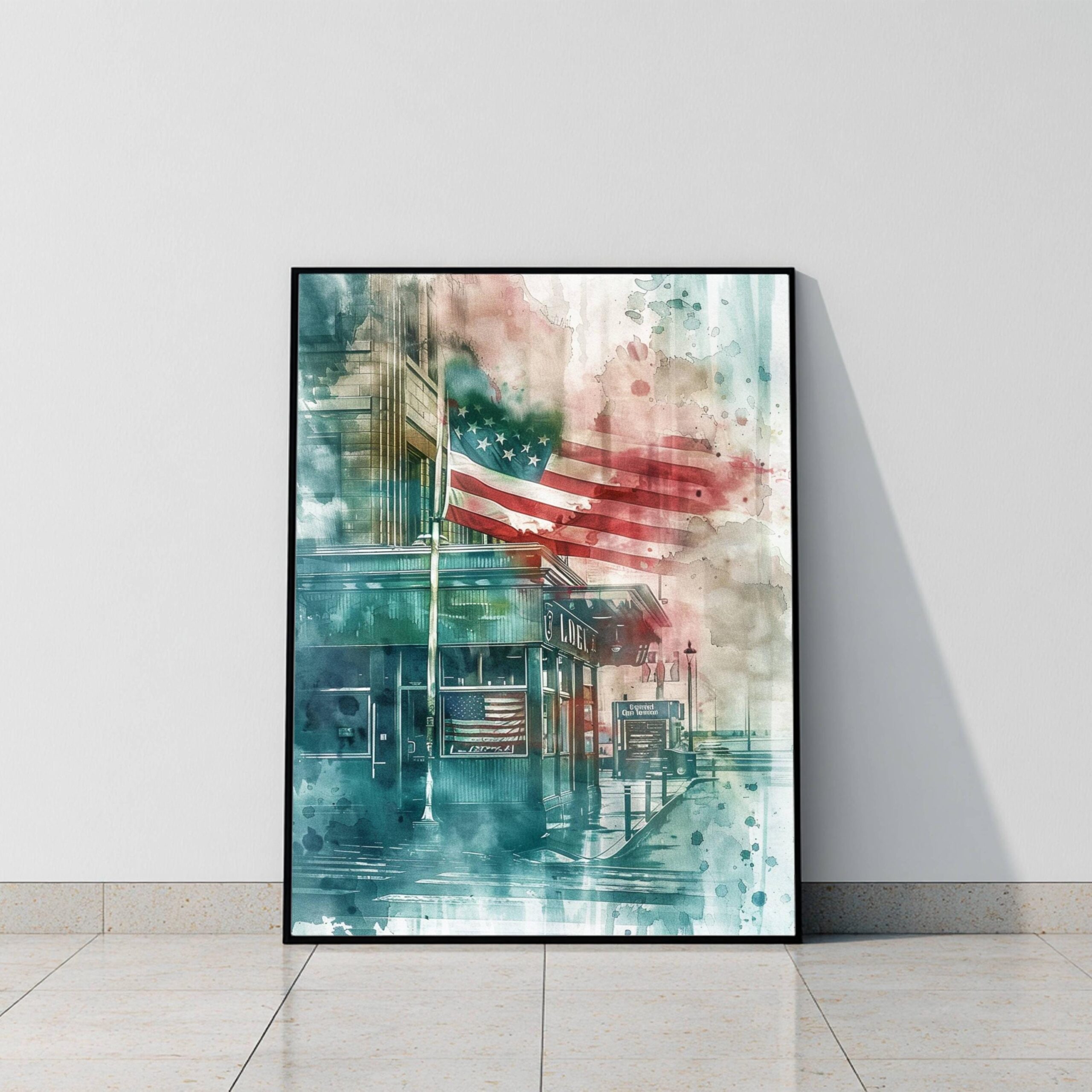 Checkpoint Charlie Berlin Germany Europe Watercolor Print: German Travel Art Poster - Image 9