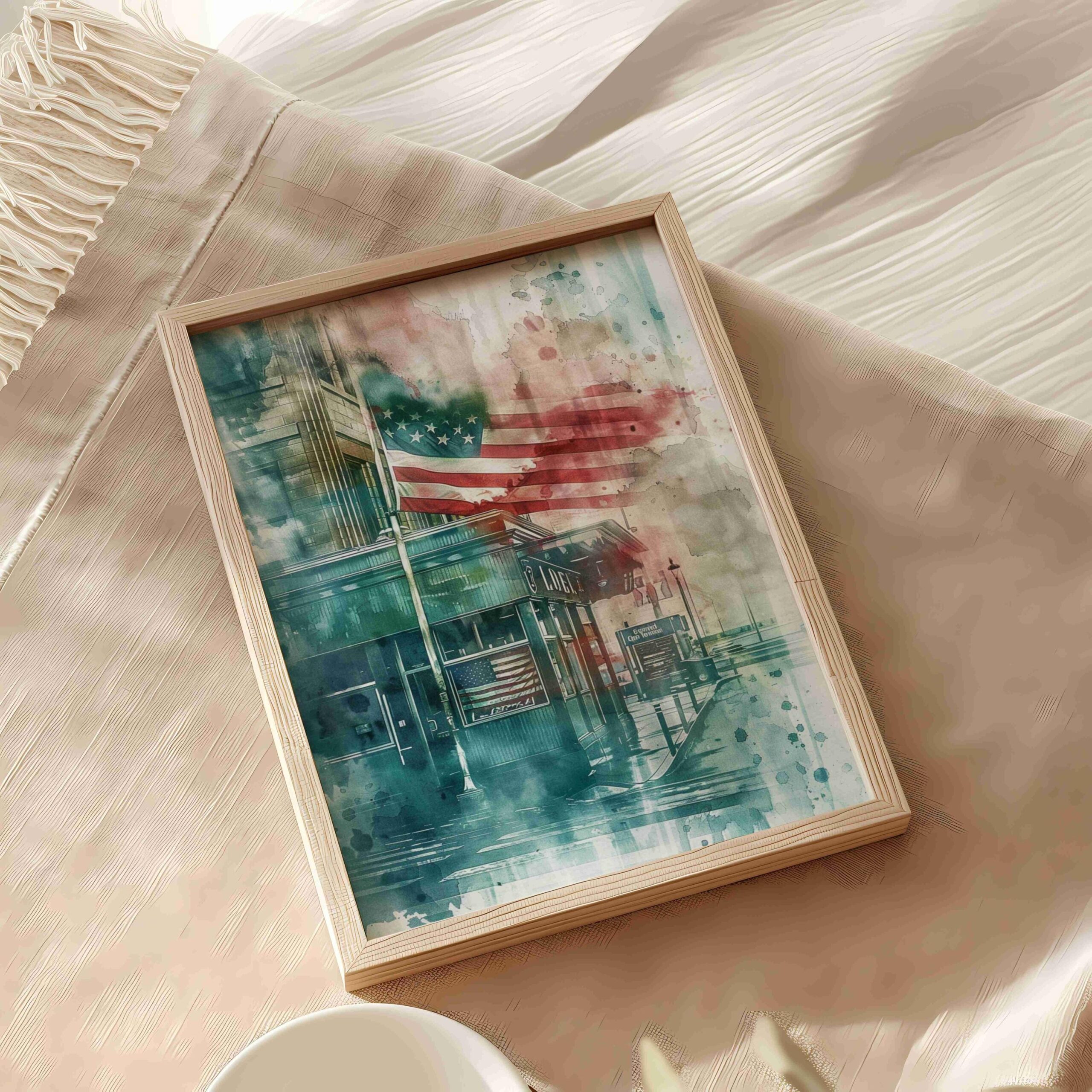 Checkpoint Charlie Berlin Germany Europe Watercolor Print: German Travel Art Poster - Image 5