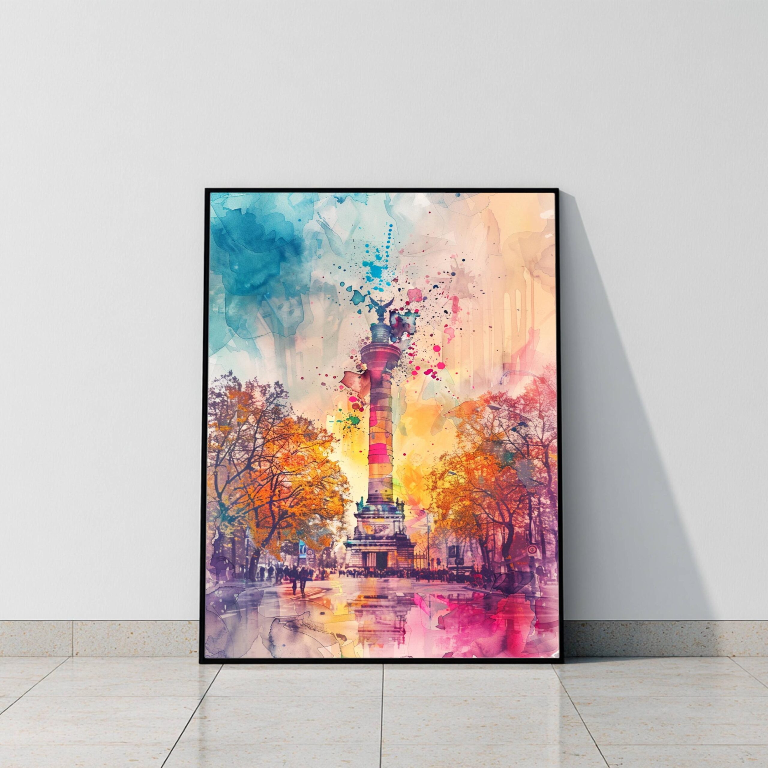 Victory Column Berlin Germany Watercolor: Travel Art Poster - Image 9