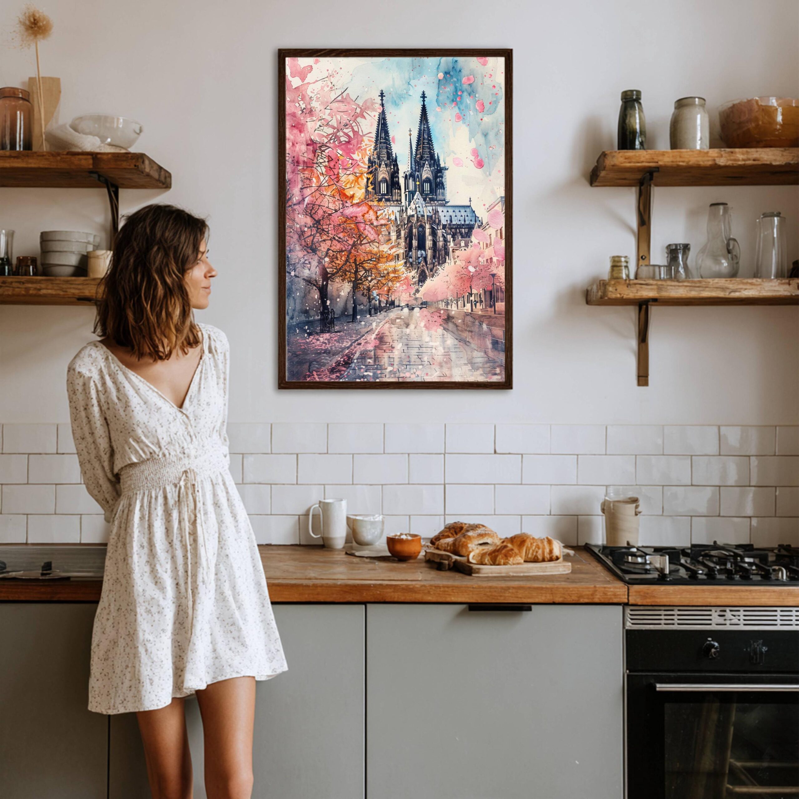 Cologne Cathedral Germany Europe Watercolor: German Travel Art Poster - Image 8
