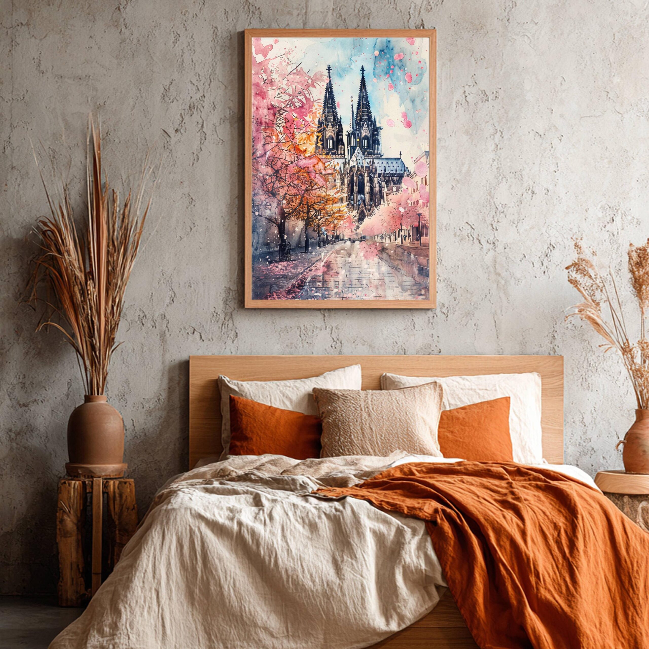 Cologne Cathedral Germany Europe Watercolor: German Travel Art Poster - Image 4
