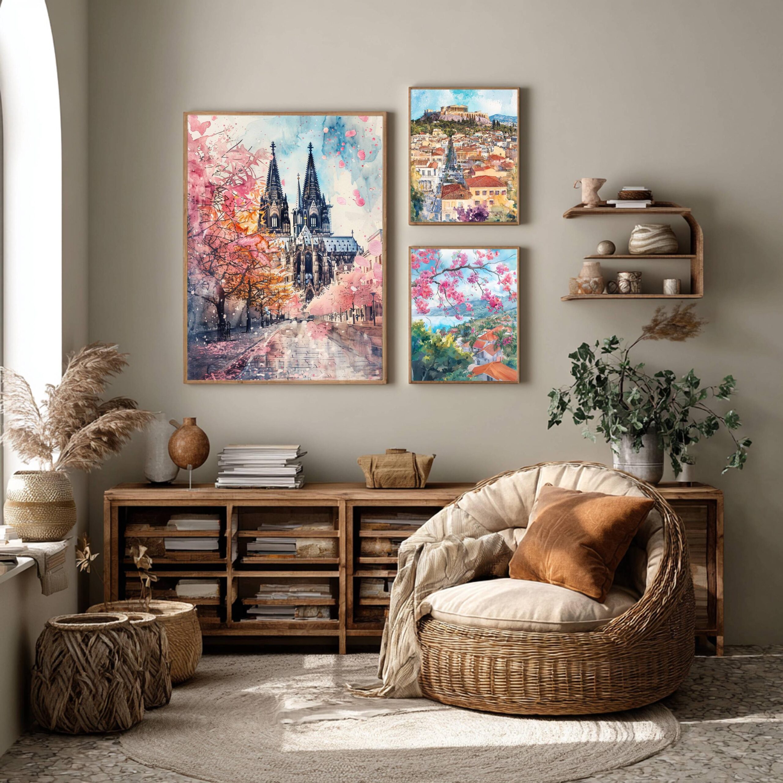 Cologne Cathedral Germany Europe Watercolor: German Travel Art Poster - Image 2