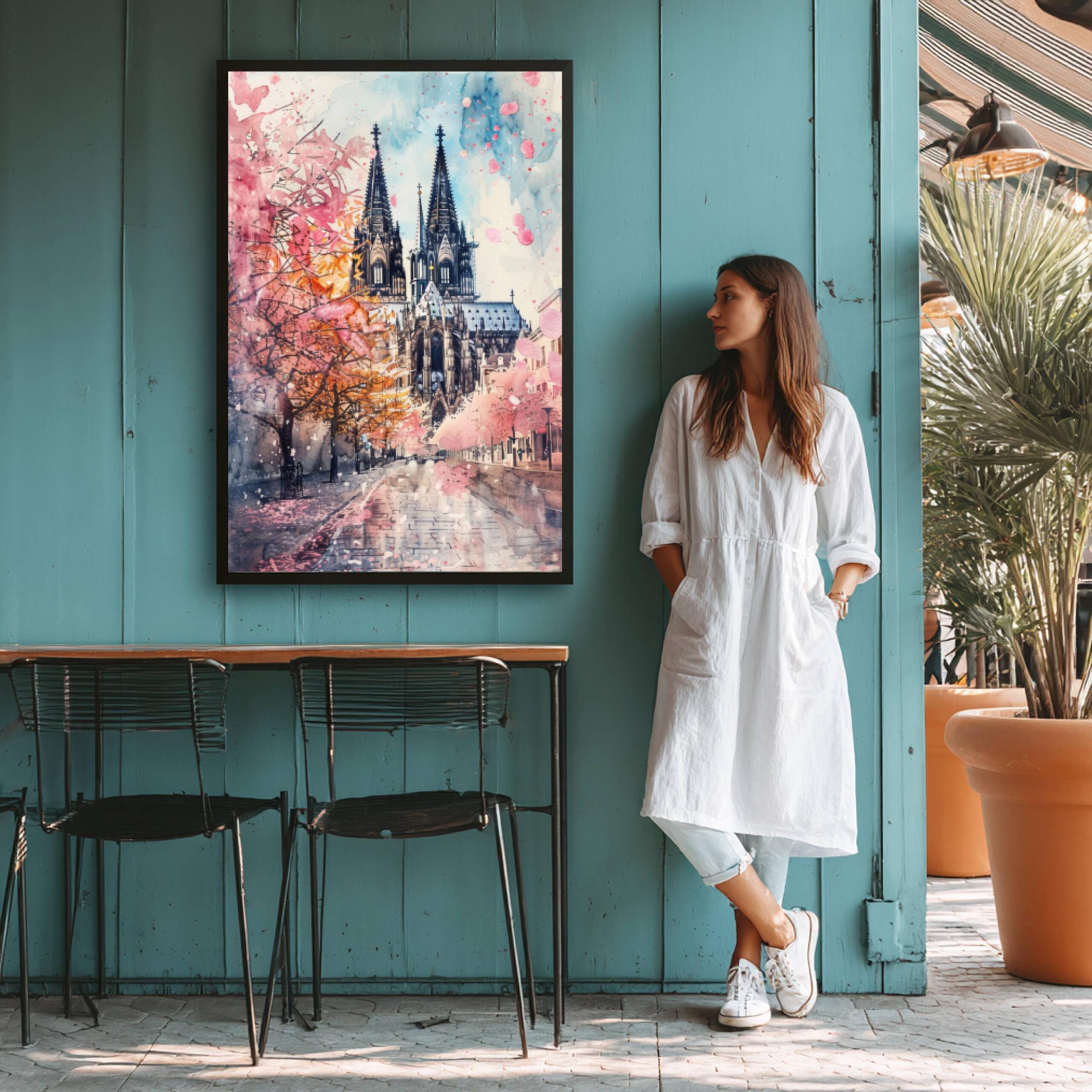 Cologne Cathedral Germany Europe Watercolor: German Travel Art Poster - Image 7