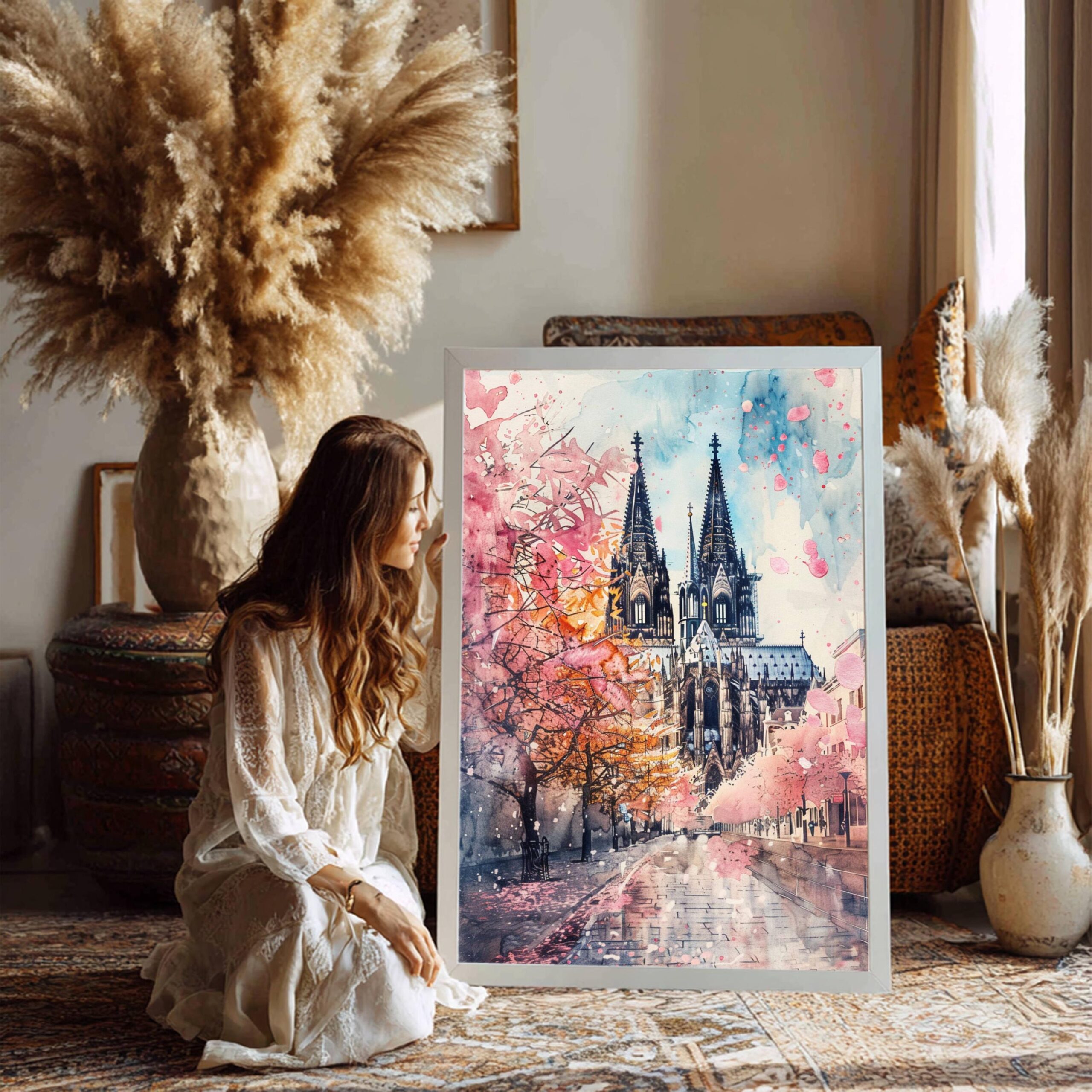 Cologne Cathedral Germany Europe Watercolor: German Travel Art Poster - Image 6