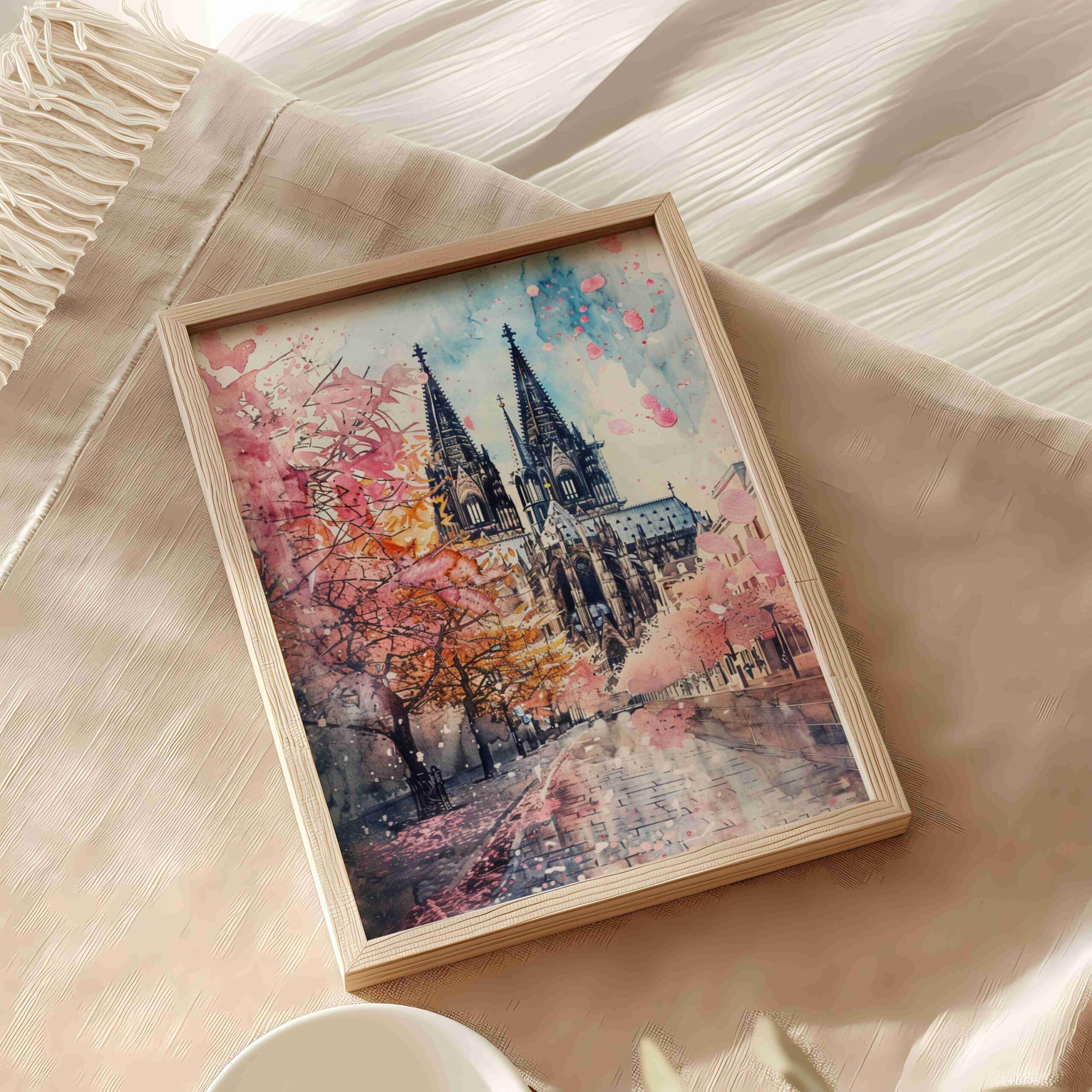 Cologne Cathedral Germany Europe Watercolor: German Travel Art Poster - Image 5