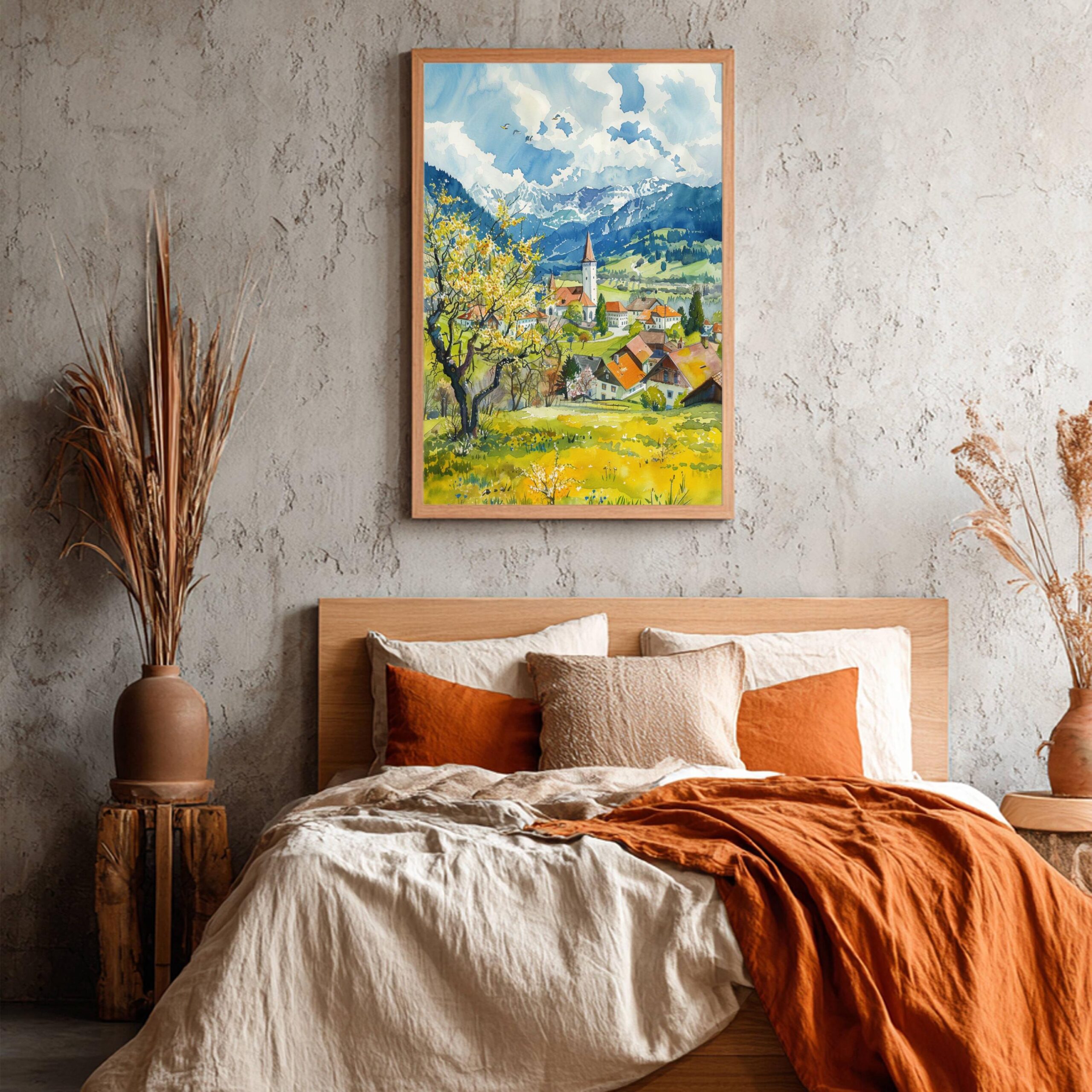 Romantic Road Germany Watercolor: Travel Art Poster - Image 4
