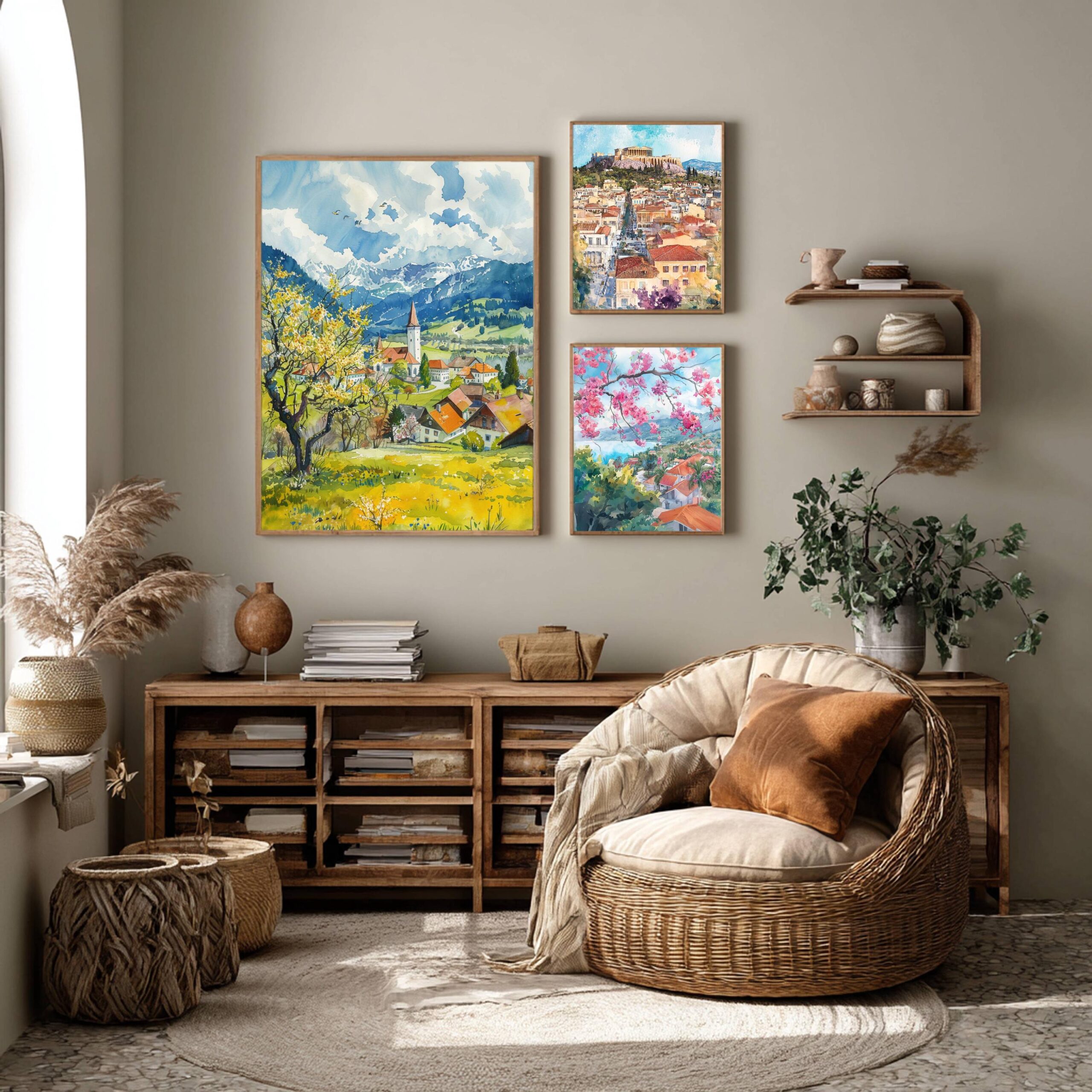 Romantic Road Germany Watercolor: Travel Art Poster - Image 2