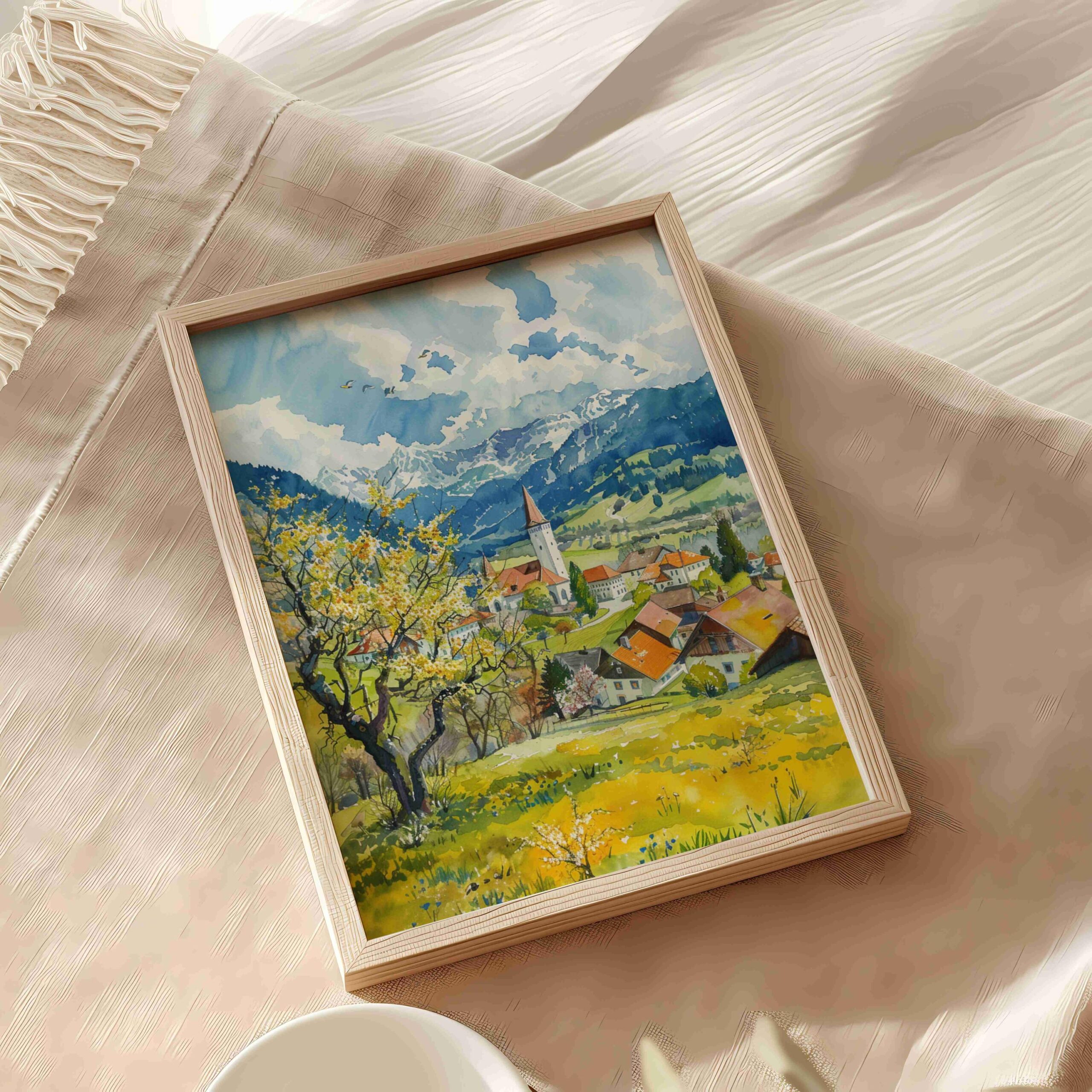 Romantic Road Germany Watercolor: Travel Art Poster - Image 5