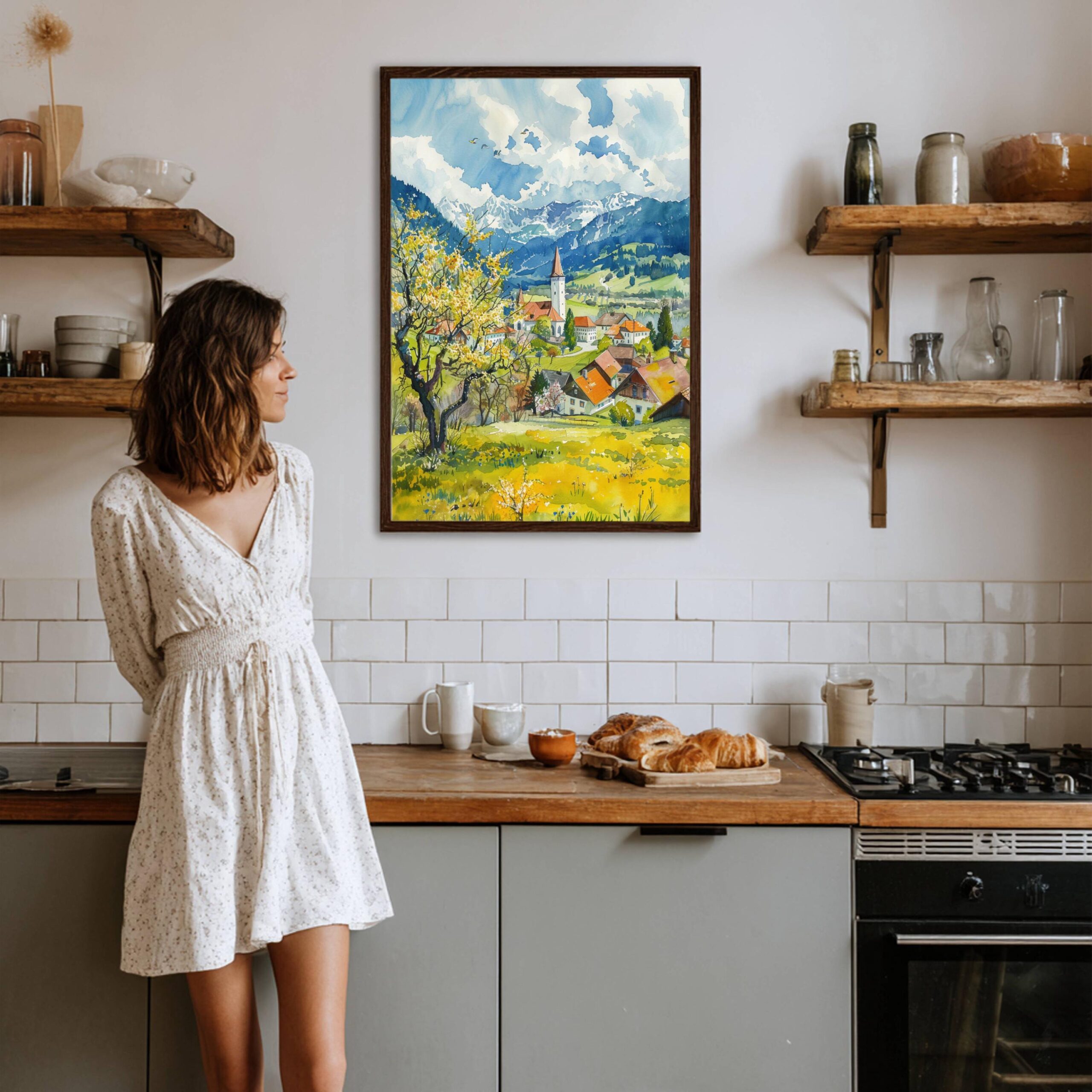 Romantic Road Germany Watercolor: Travel Art Poster - Image 7