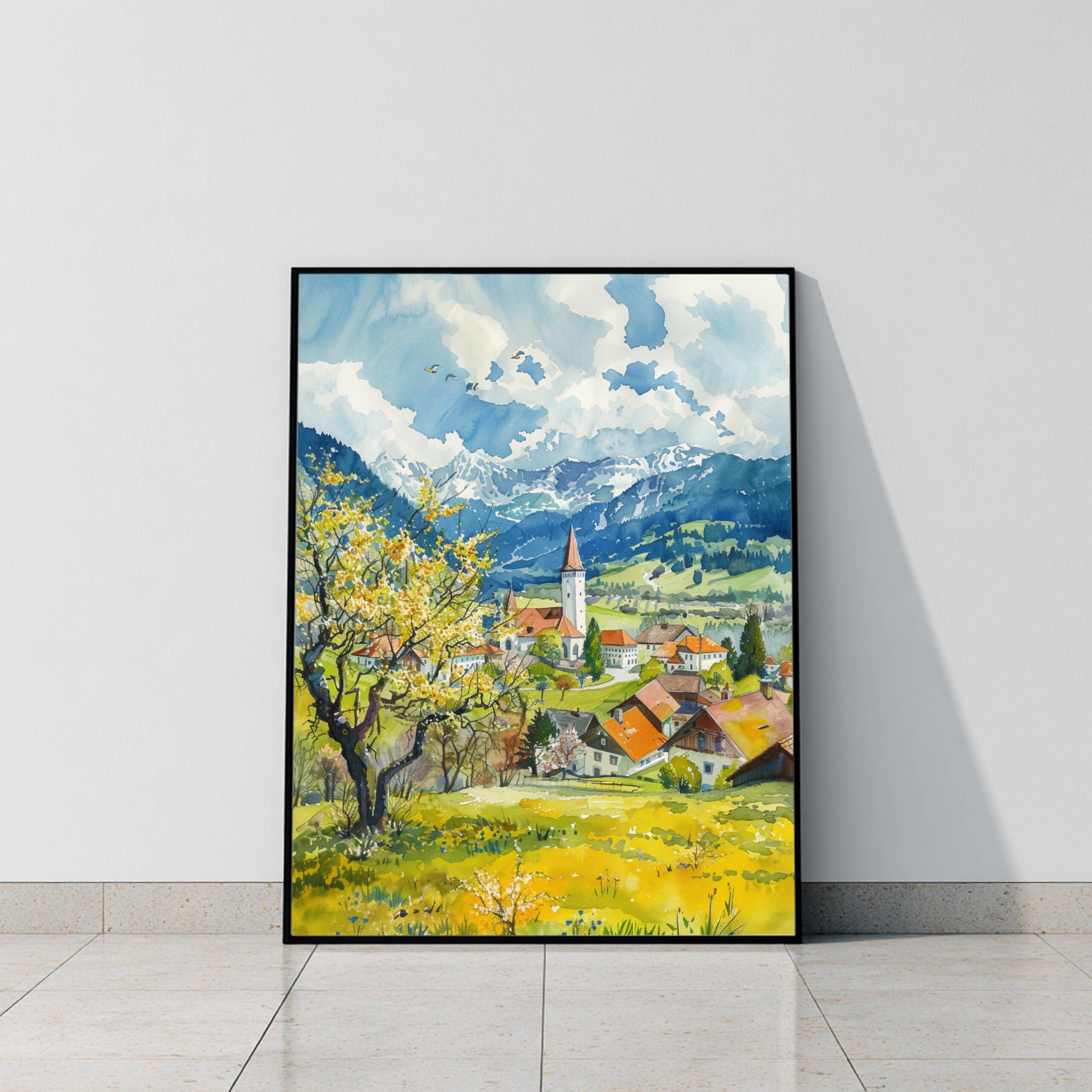 Romantic Road Germany Watercolor: Travel Art Poster - Image 9