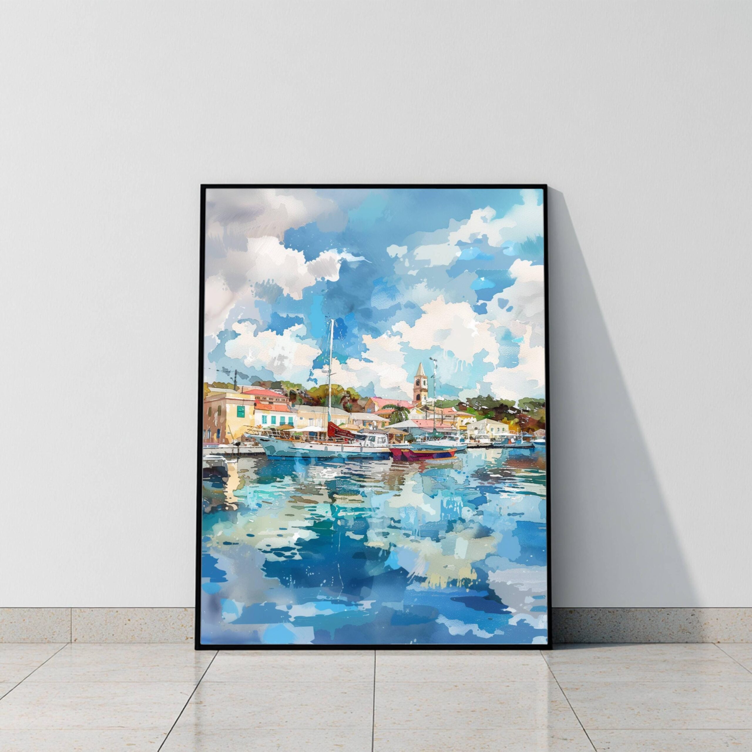 Bridgetown Barbados Caribbean Watercolor: Travel Art Poster Print - Image 9