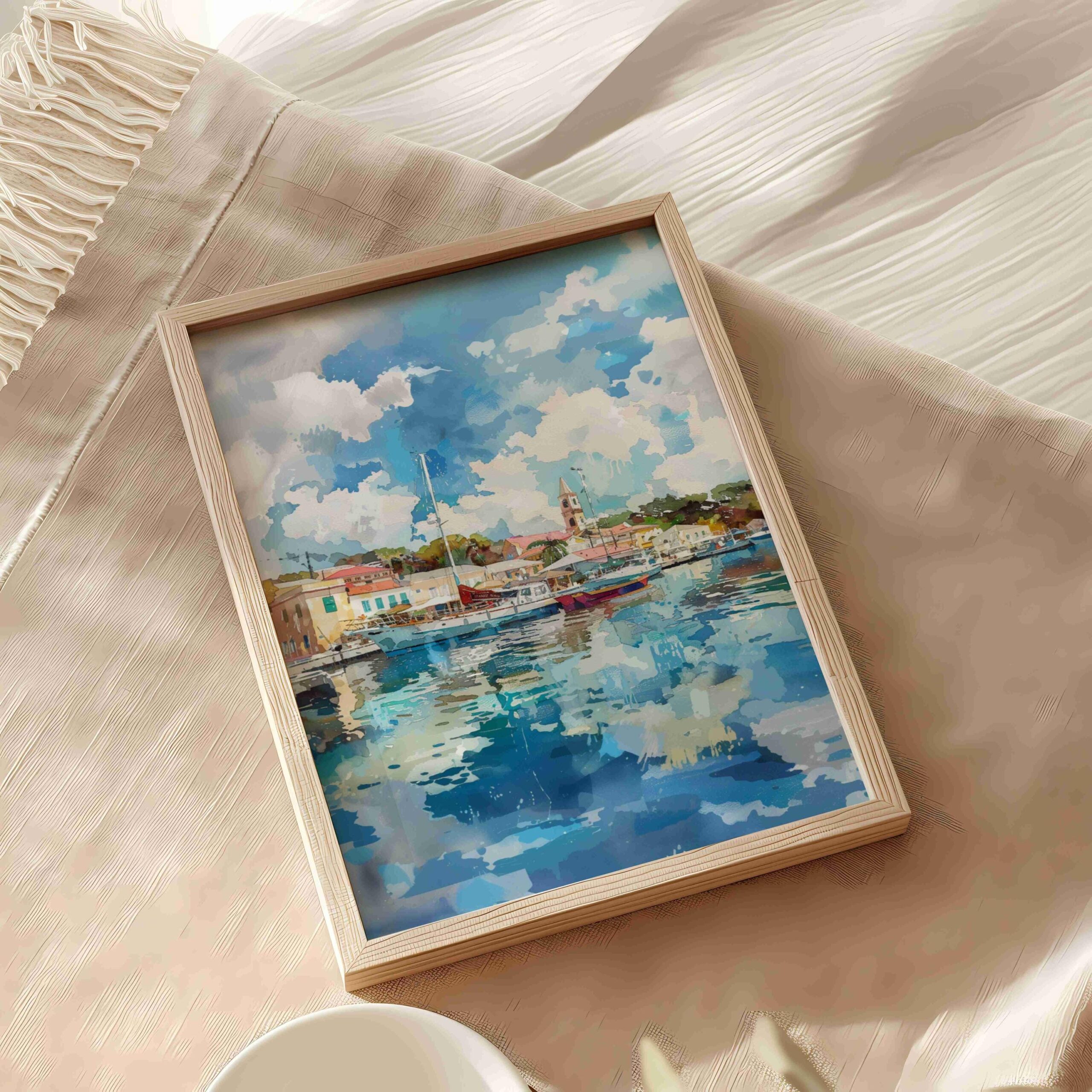 Bridgetown Barbados Caribbean Watercolor: Travel Art Poster Print - Image 5