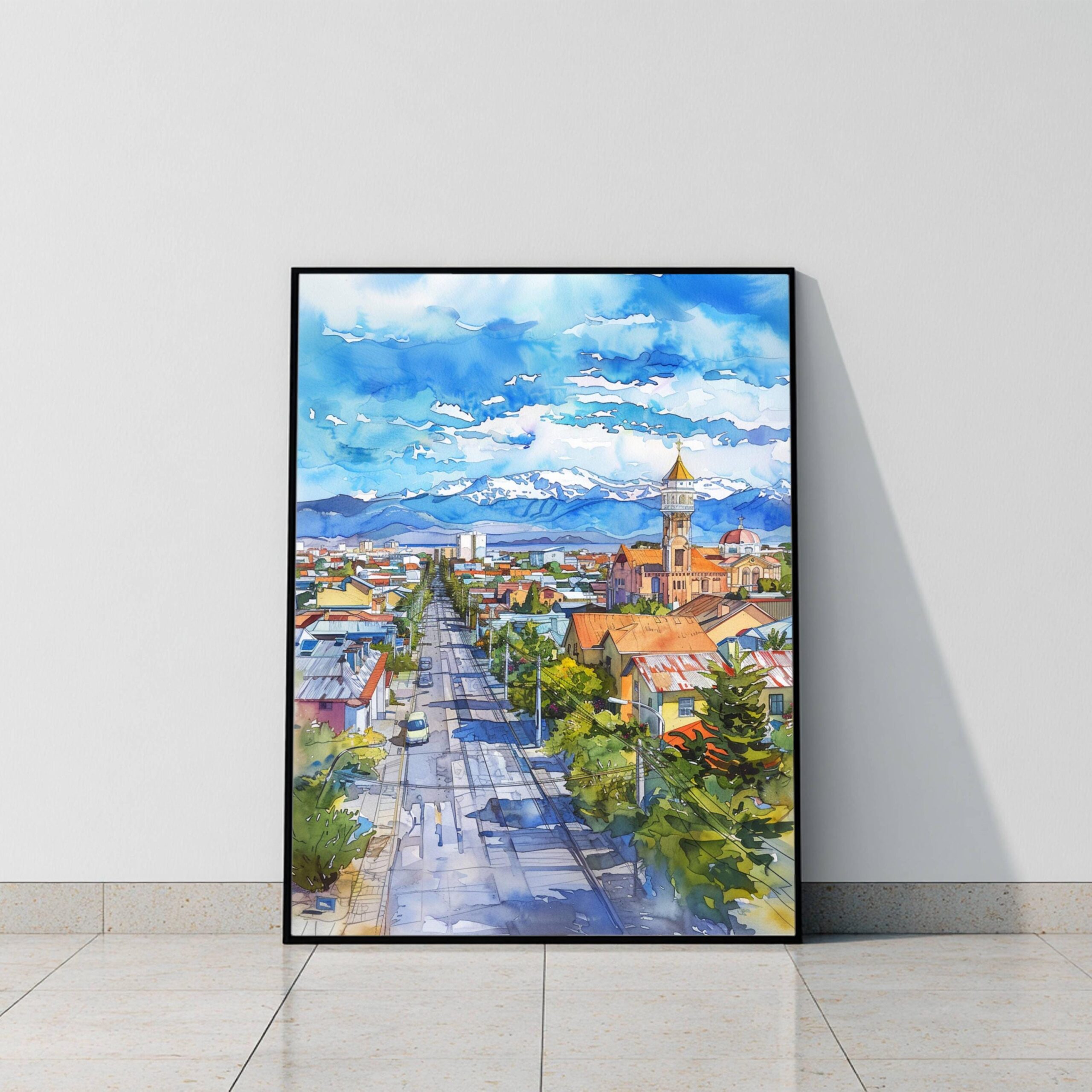 Punta Arenas Chile South America Watercolor: Travel Art Poster - Image 9