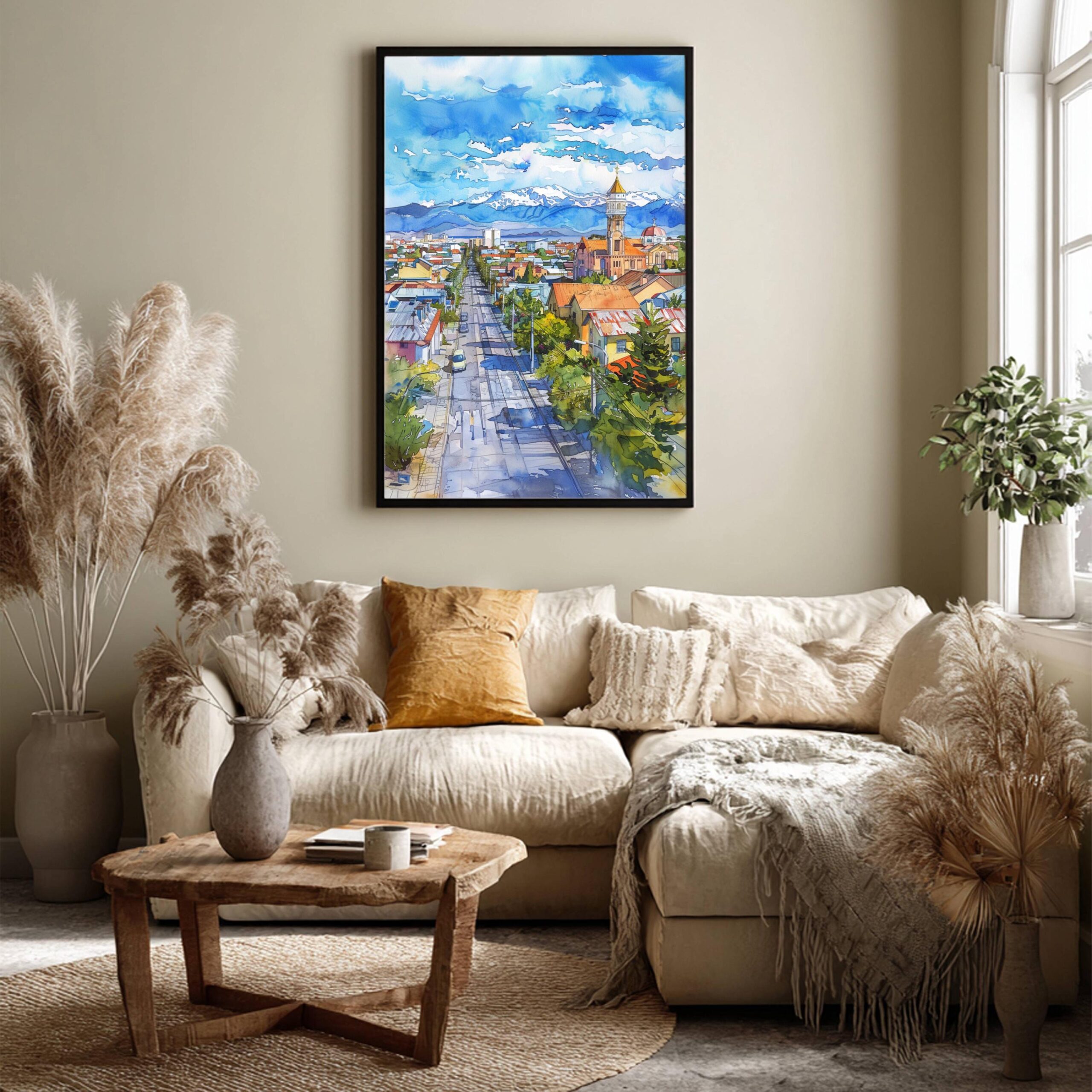 Punta Arenas Chile South America Watercolor: Travel Art Poster - Image 3