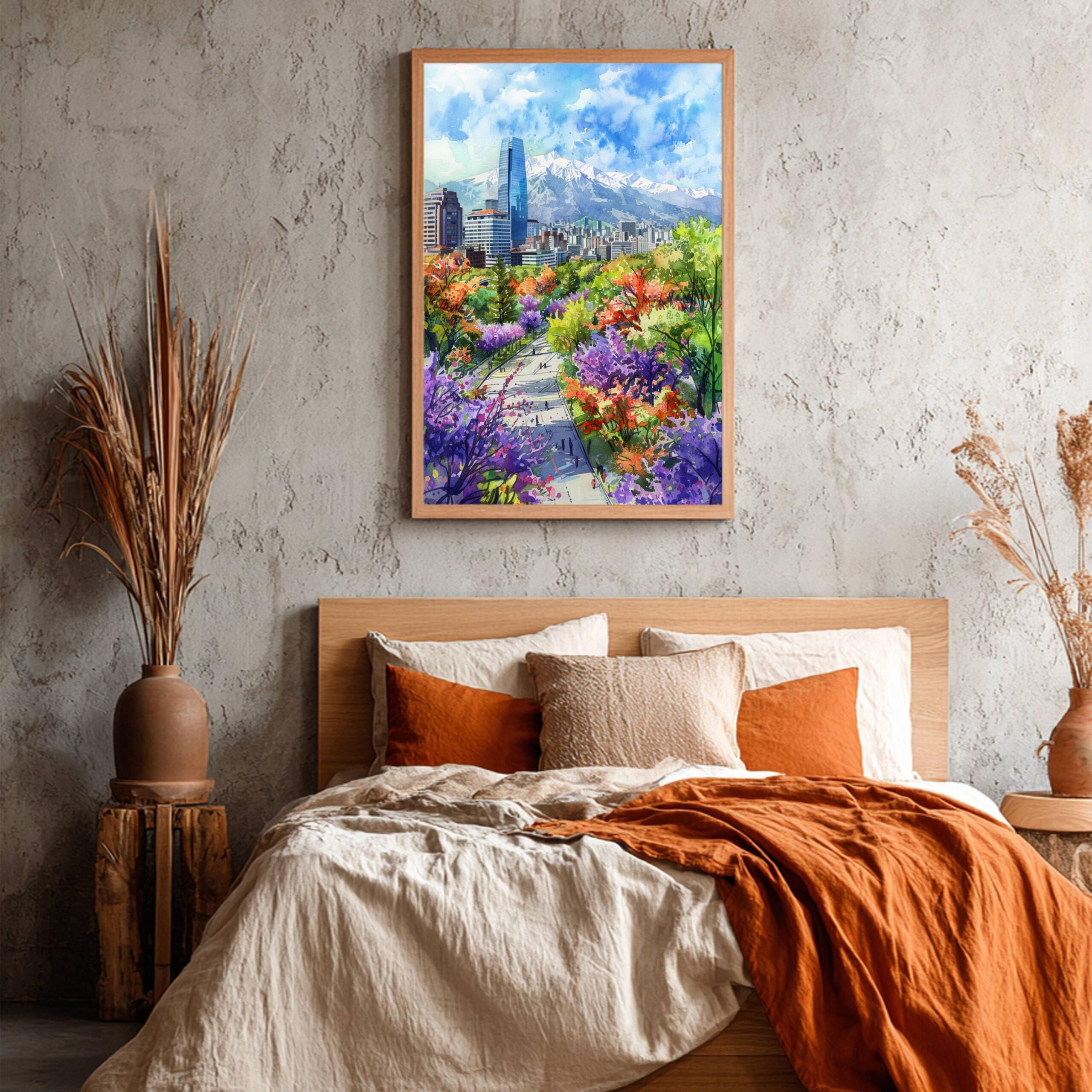 Santiago Chile South America Watercolor: Travel Art Poster - Image 4