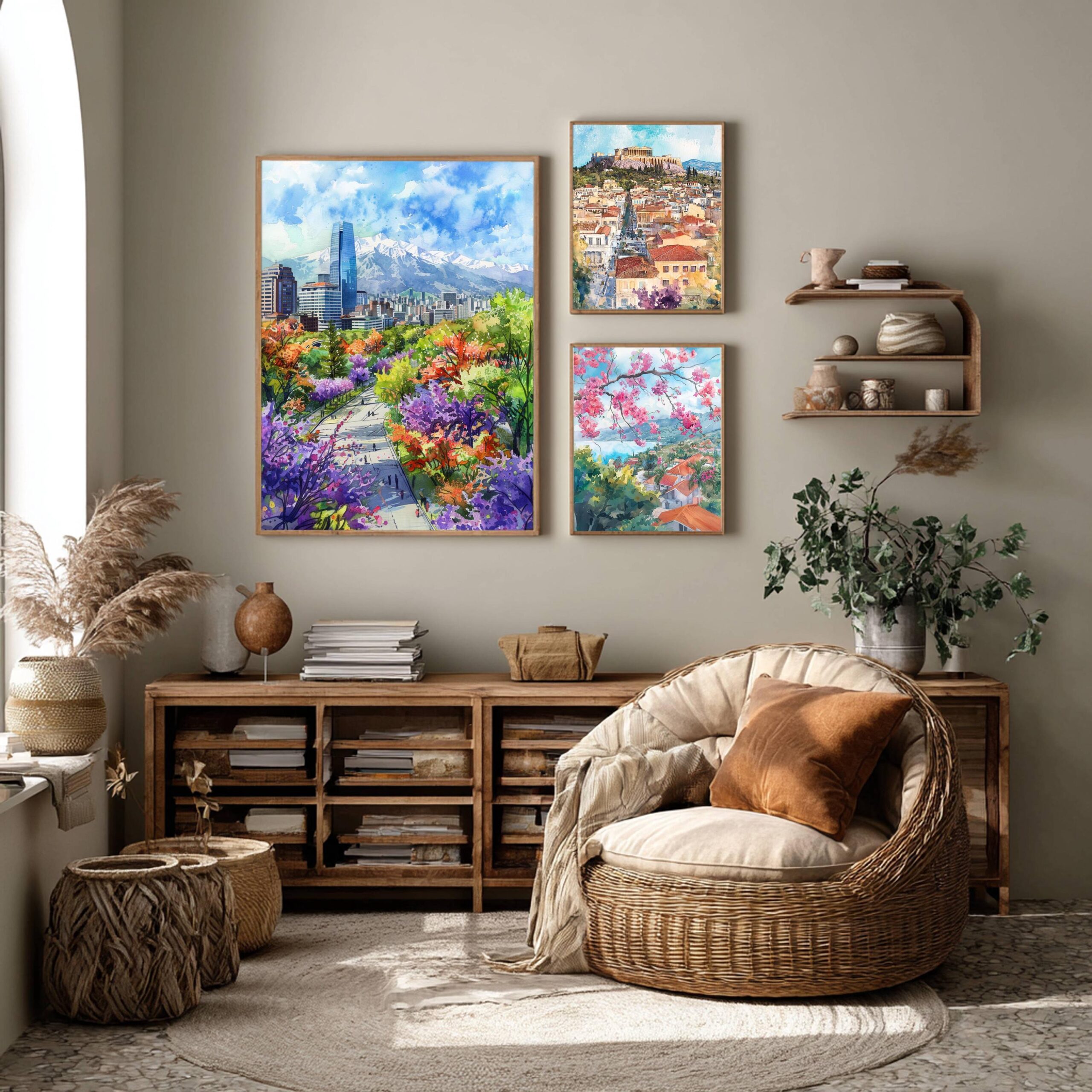 Santiago Chile South America Watercolor: Travel Art Poster - Image 2