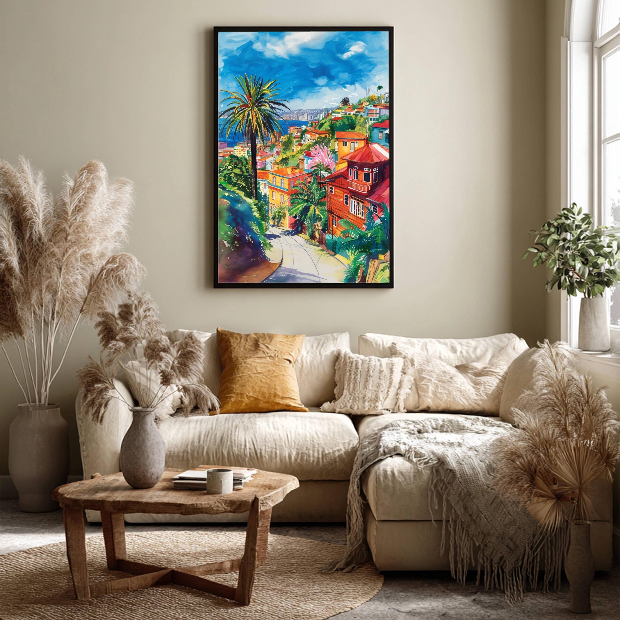 Valparaiso Chile South America Watercolor: Travel Art Poster - Image 3