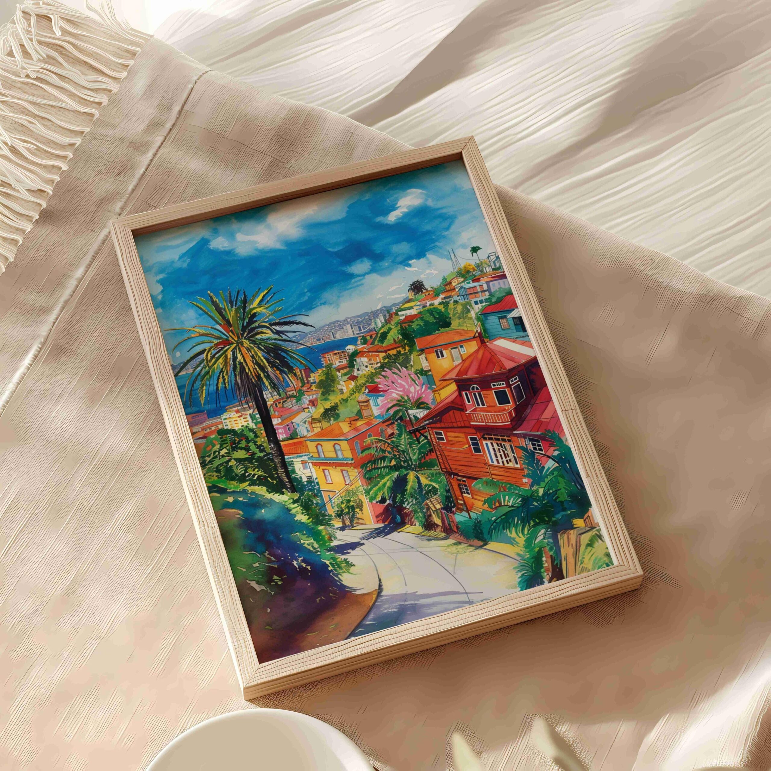 Valparaiso Chile South America Watercolor: Travel Art Poster - Image 5