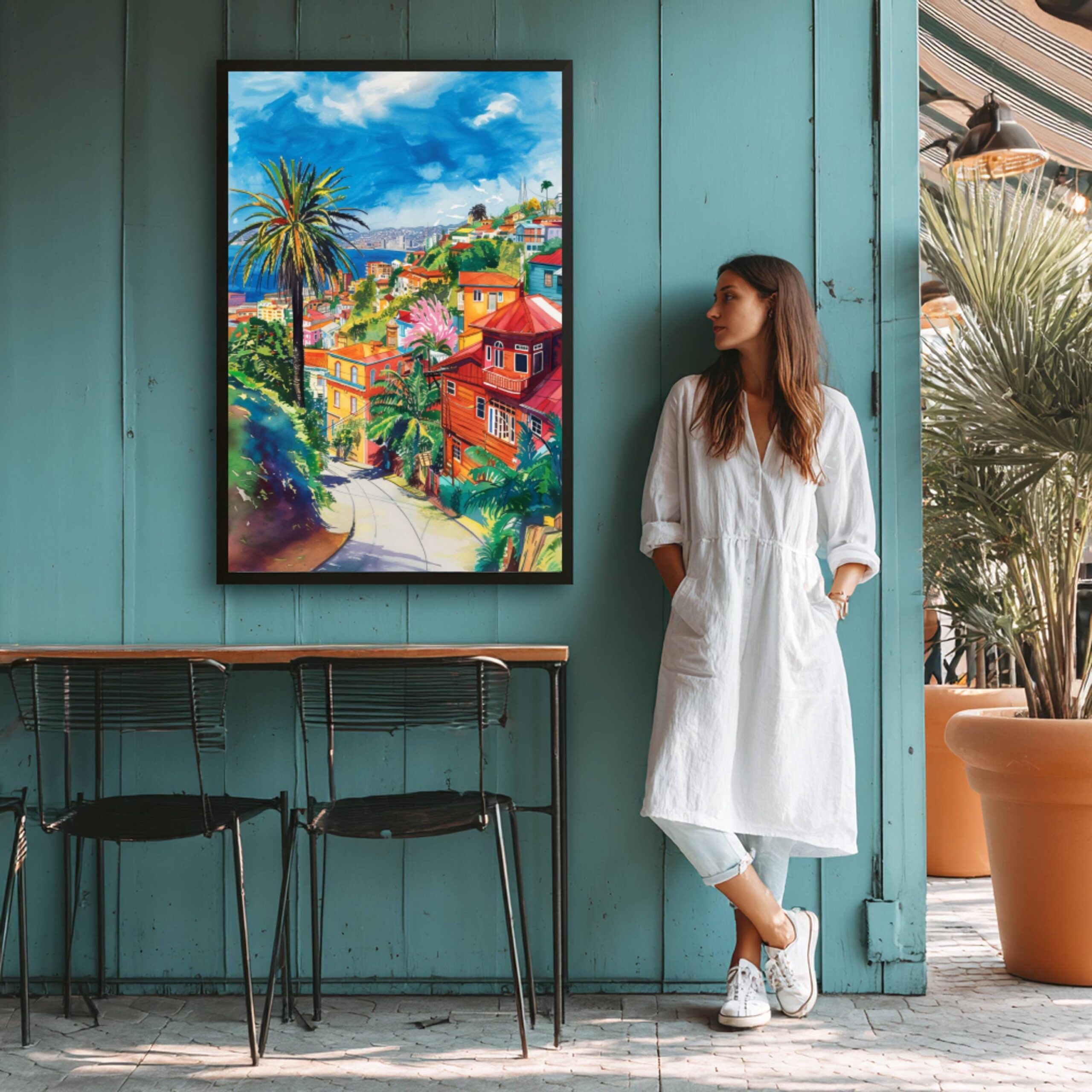 Valparaiso Chile South America Watercolor: Travel Art Poster - Image 7