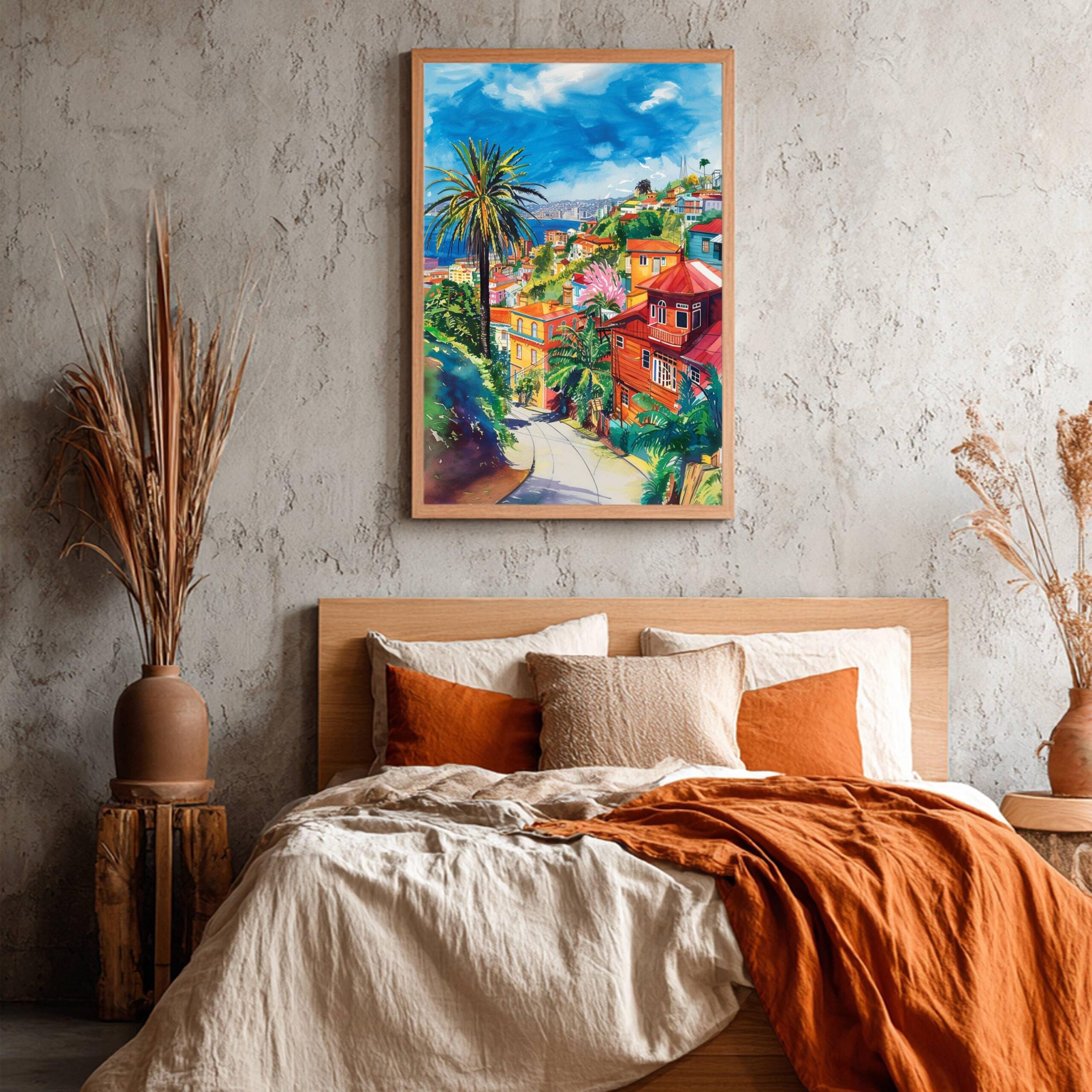 Valparaiso Chile South America Watercolor: Travel Art Poster - Image 4
