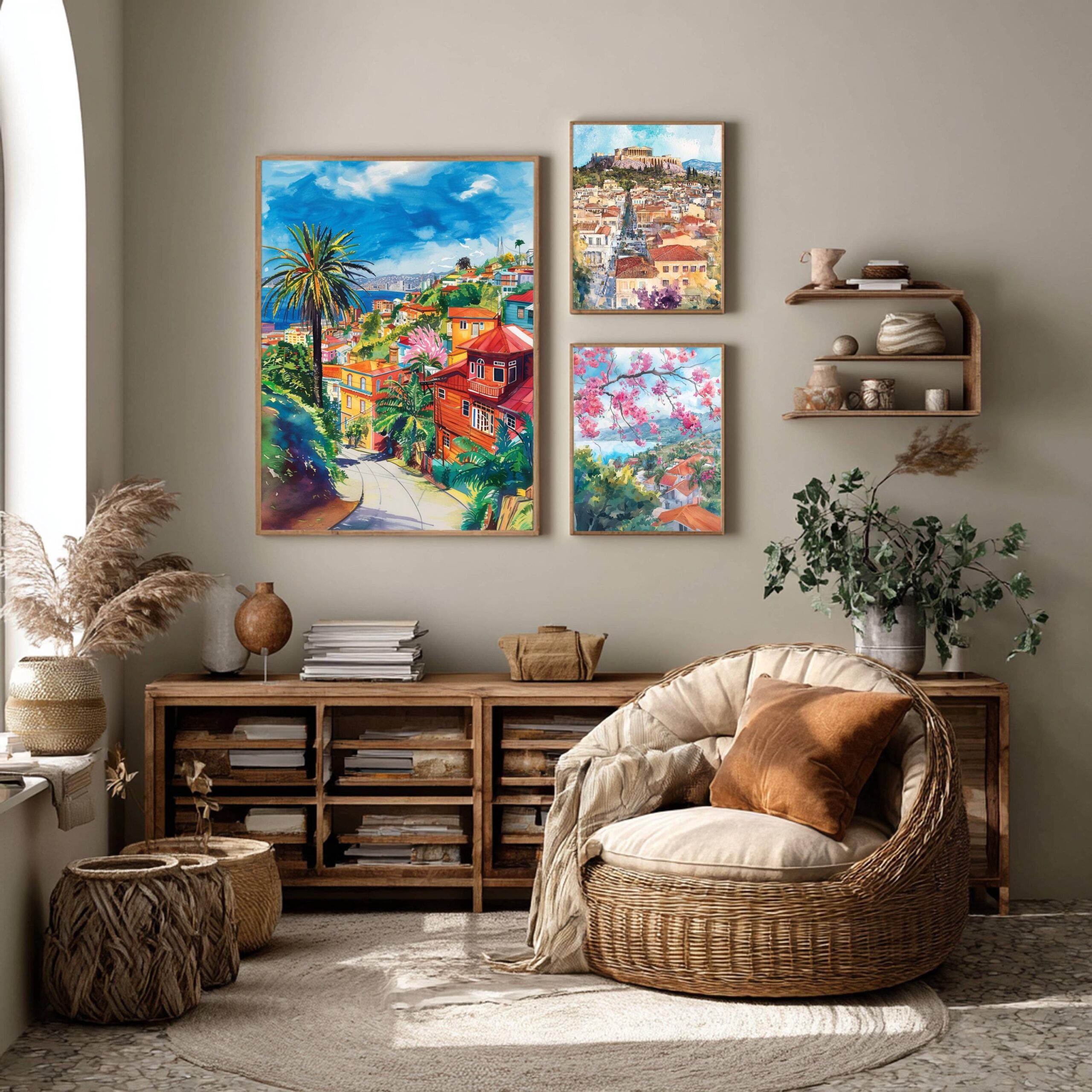 Valparaiso Chile South America Watercolor: Travel Art Poster - Image 2