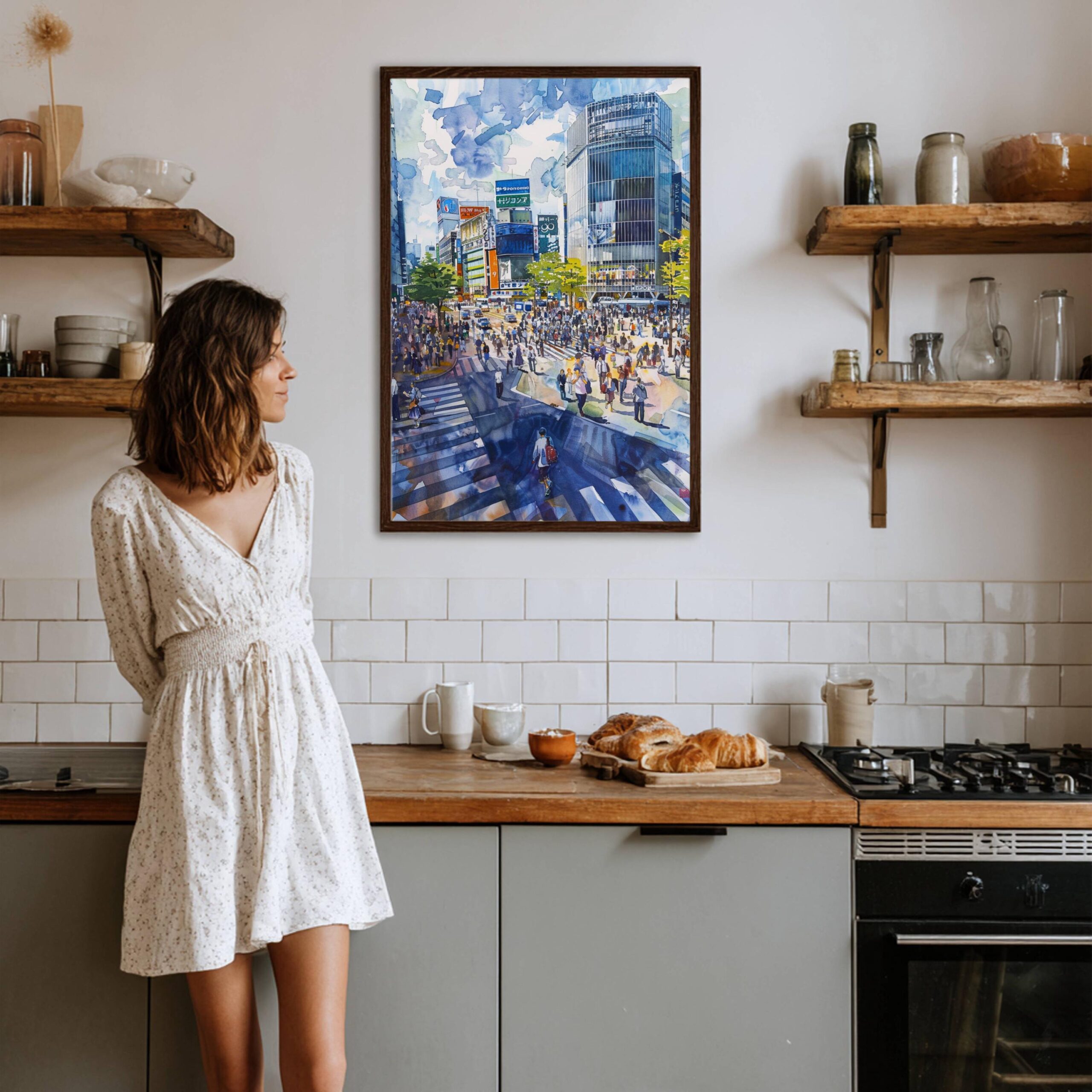 Shibuya Crossing Tokyo Japan Asia Watercolor: Japanese Art Travel Poster - Image 8
