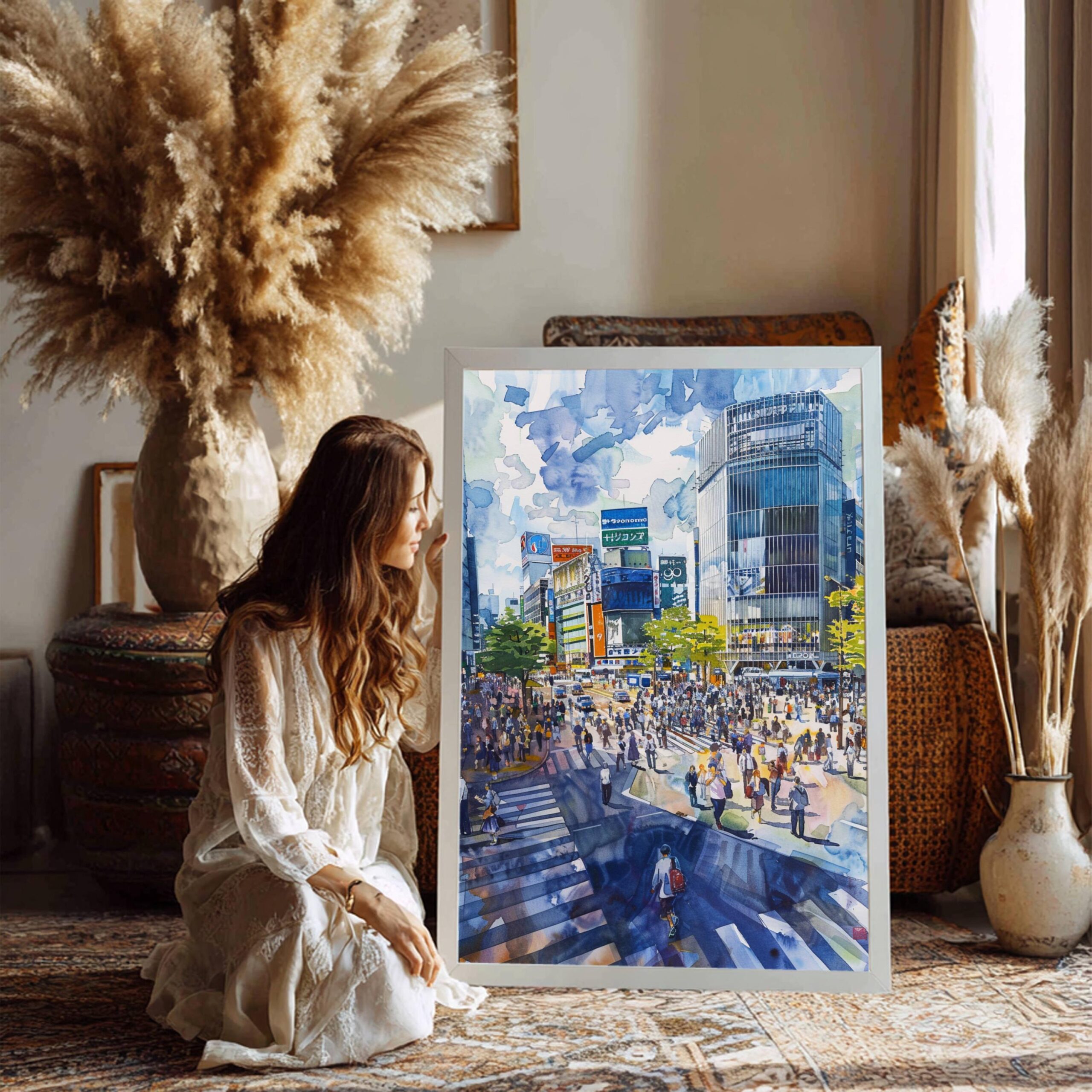 Shibuya Crossing Tokyo Japan Asia Watercolor: Japanese Art Travel Poster - Image 7