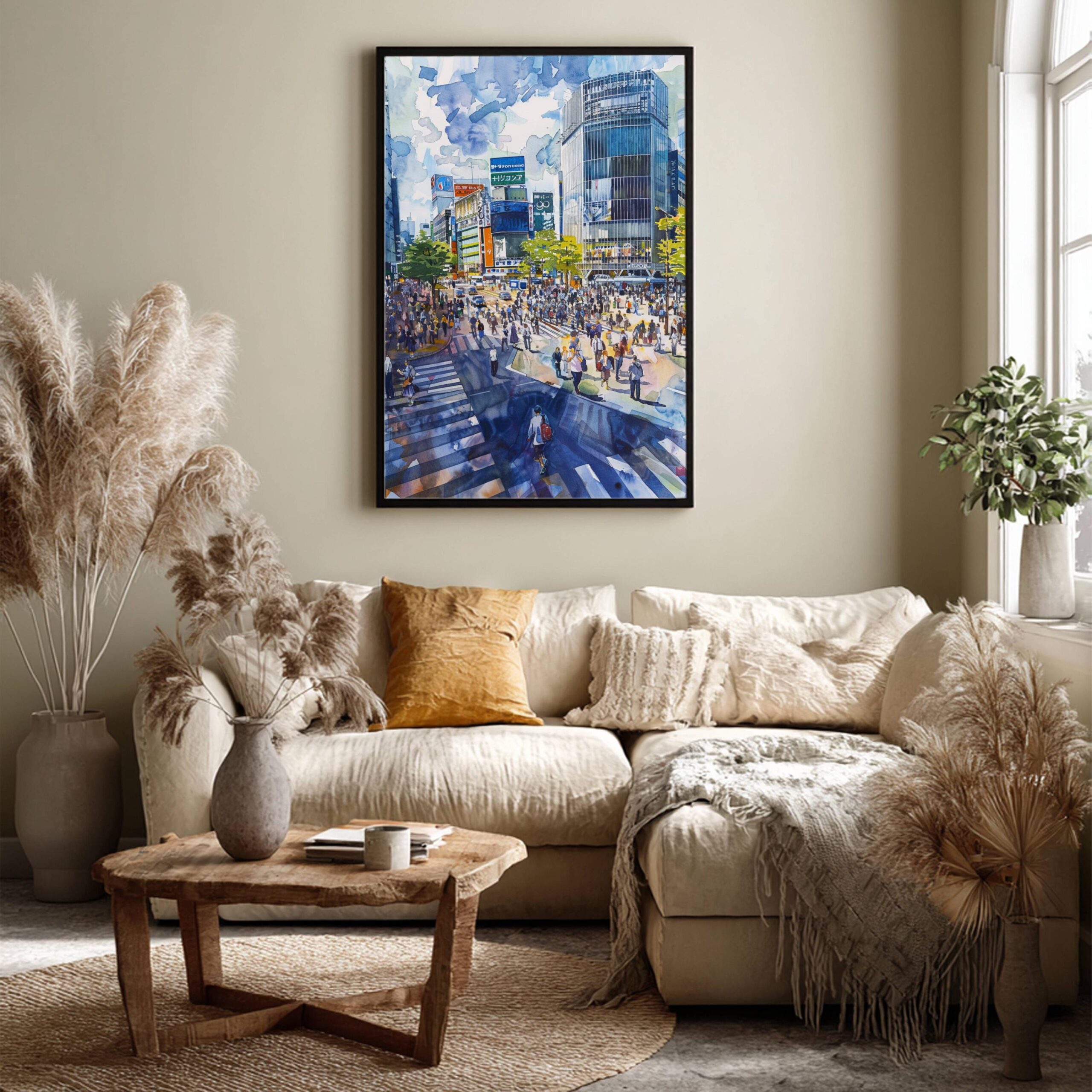 Shibuya Crossing Tokyo Japan Asia Watercolor: Japanese Art Travel Poster - Image 3