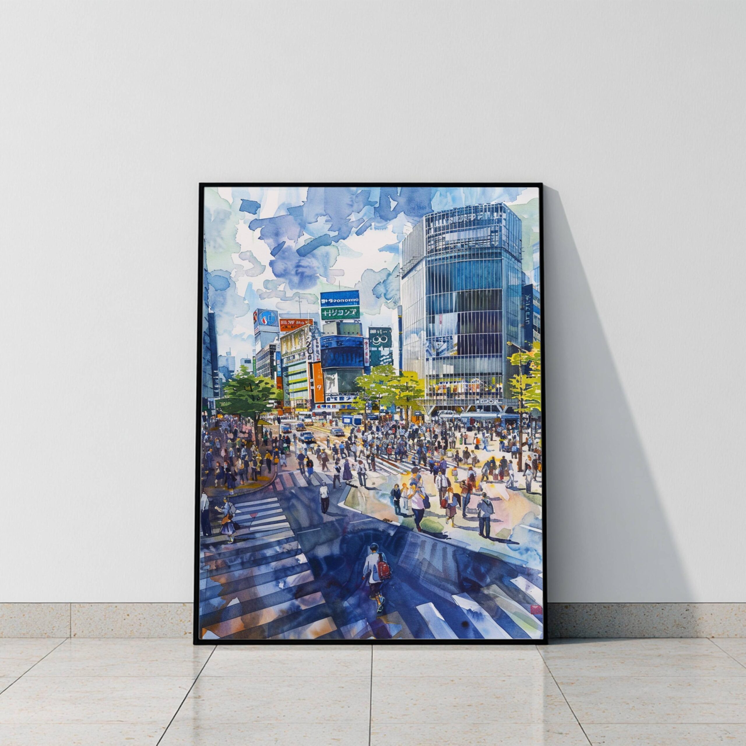 Shibuya Crossing Tokyo Japan Asia Watercolor: Japanese Art Travel Poster - Image 9