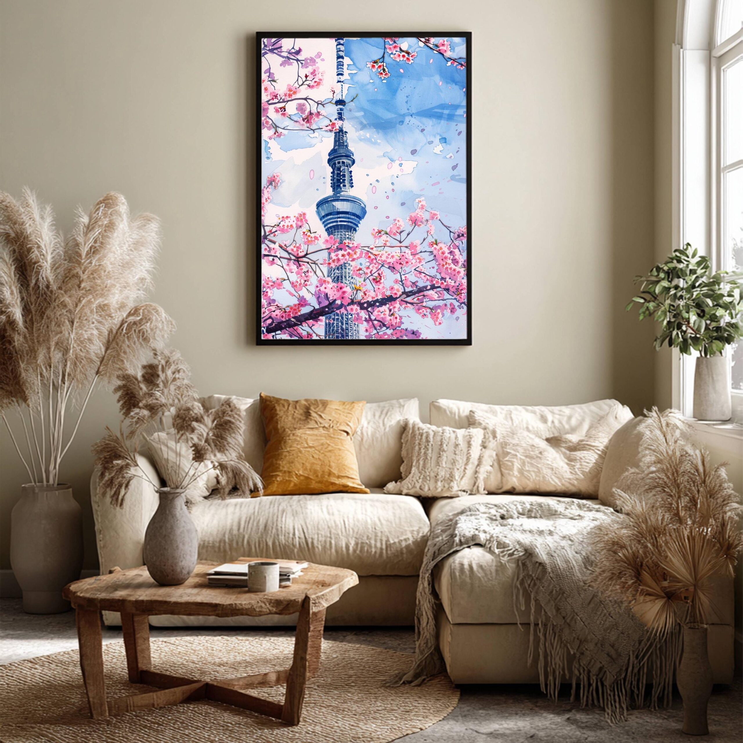 The Sky Tree Tokyo Japan Asia Watercolor: Japanese Art Travel Poster - Image 3