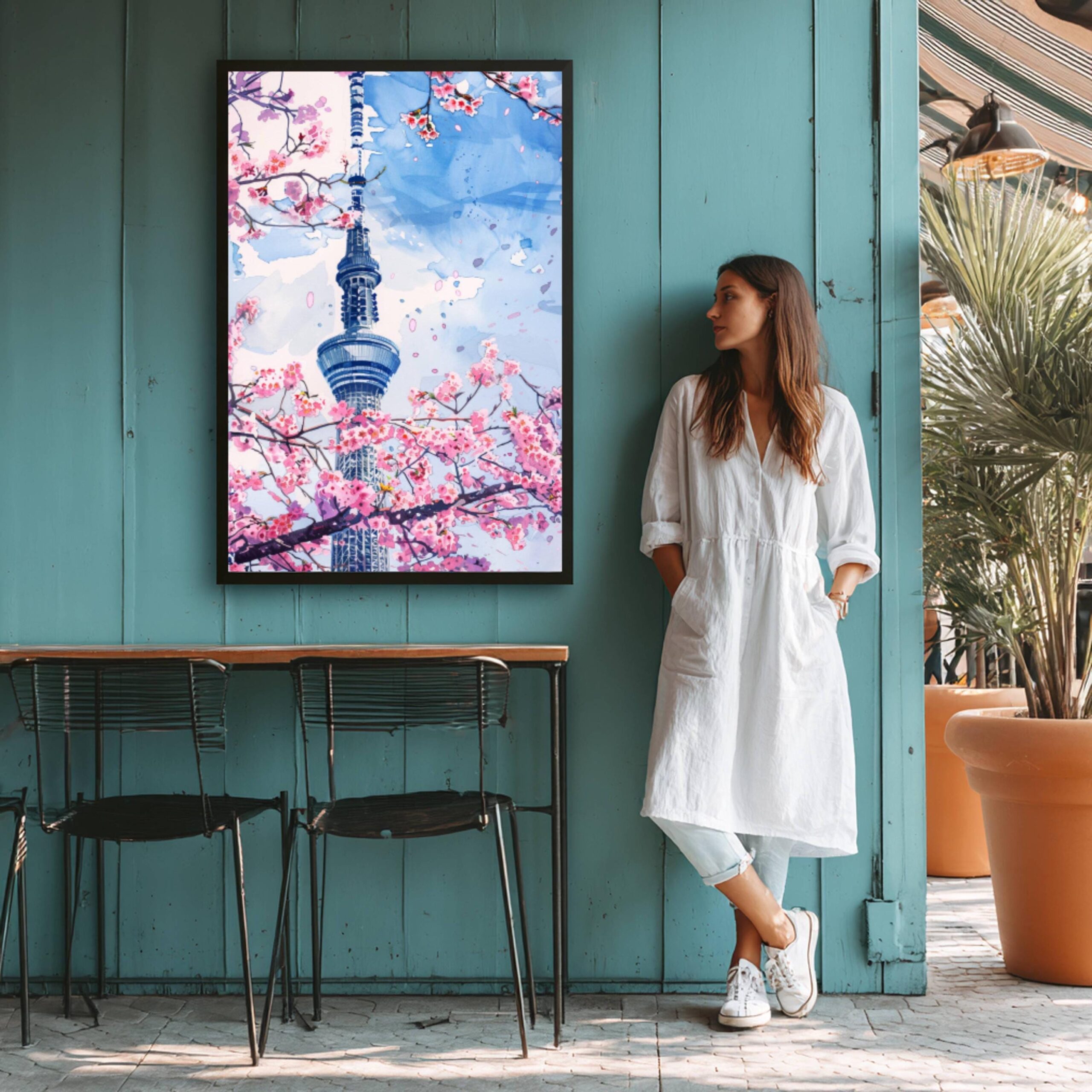 The Sky Tree Tokyo Japan Asia Watercolor: Japanese Art Travel Poster - Image 6