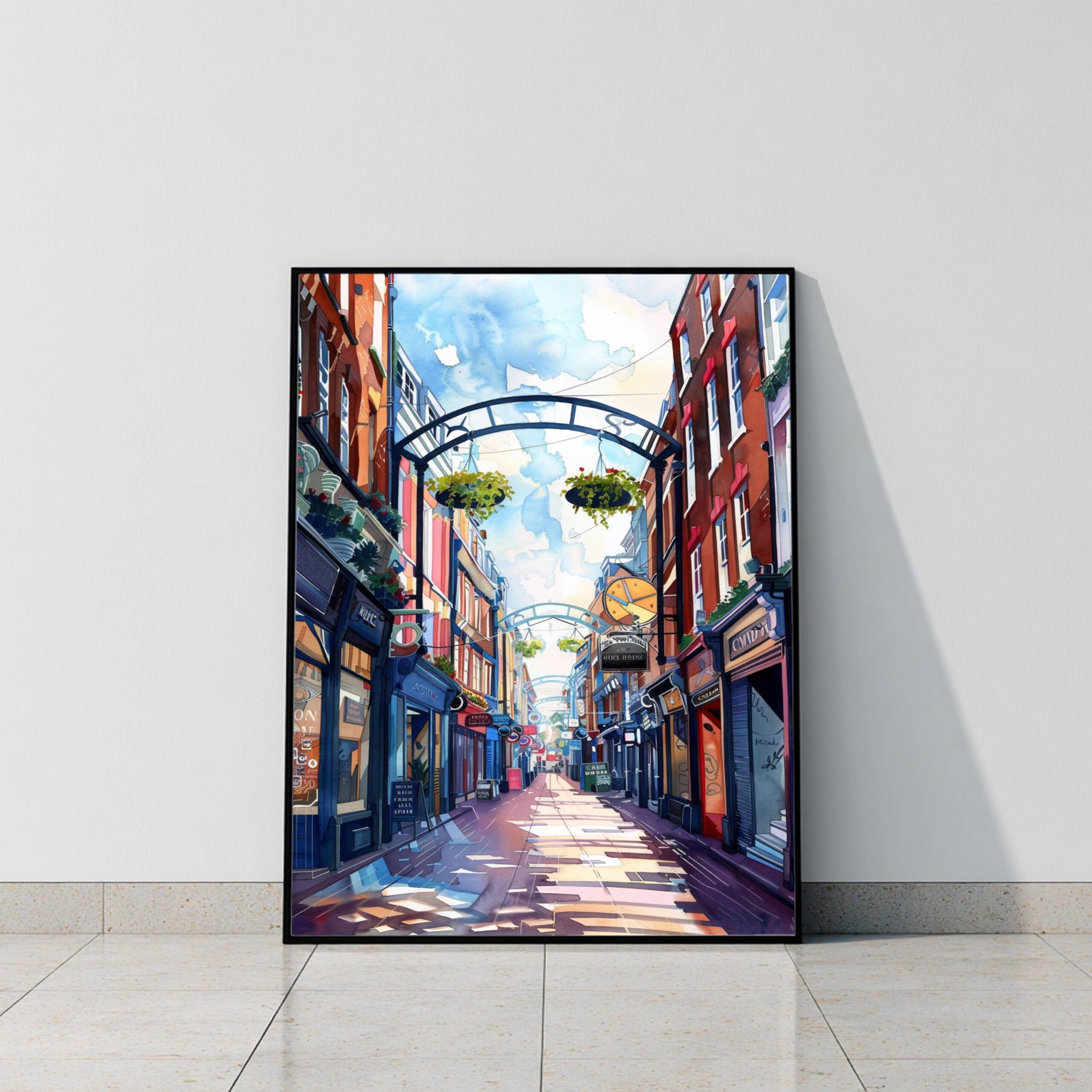 Carnaby Street London England Watercolor: United Kingdom Travel Art Poster - Image 9