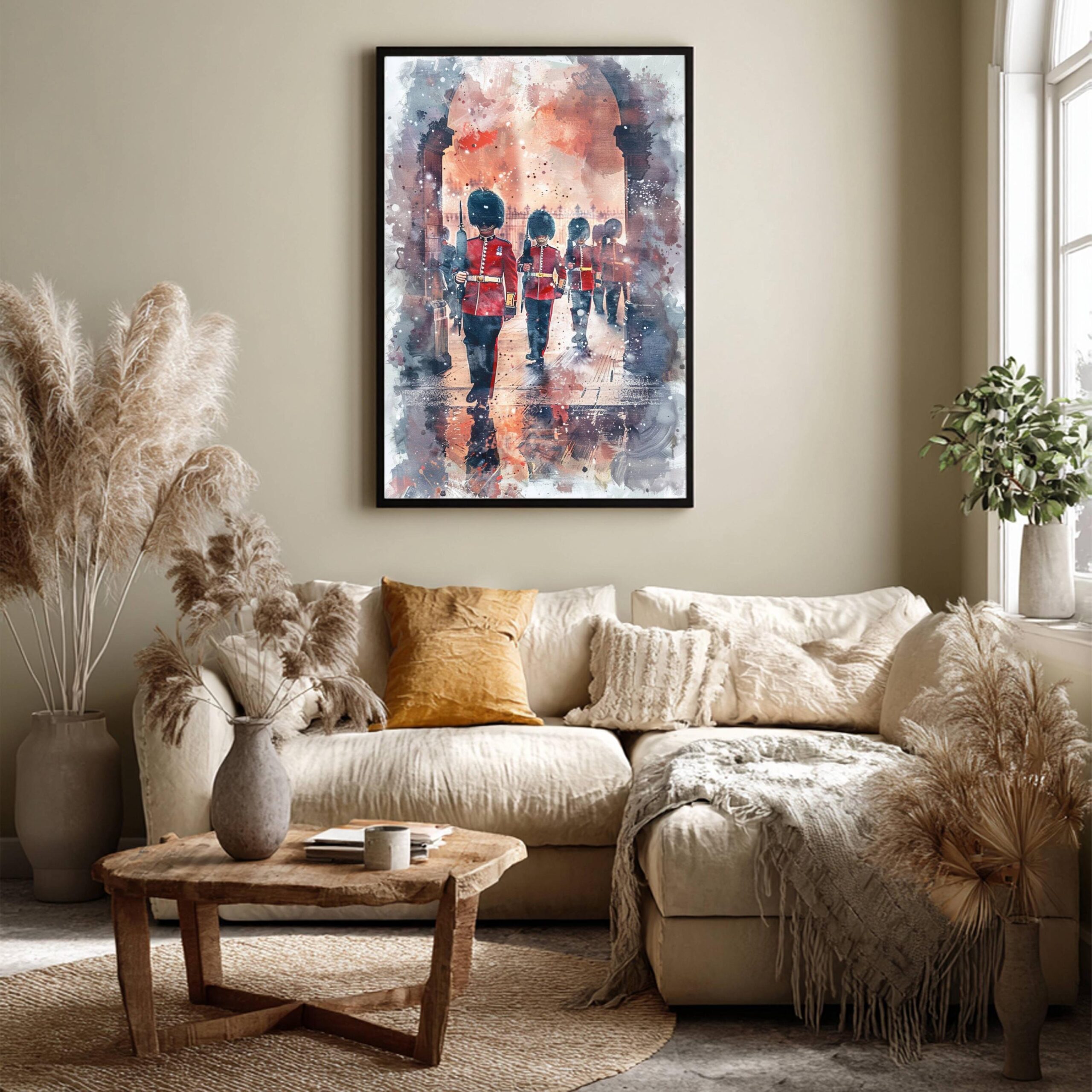 Changing of the Guard London England Watercolor Print: United Kingdom Travel Art Poster - Image 3