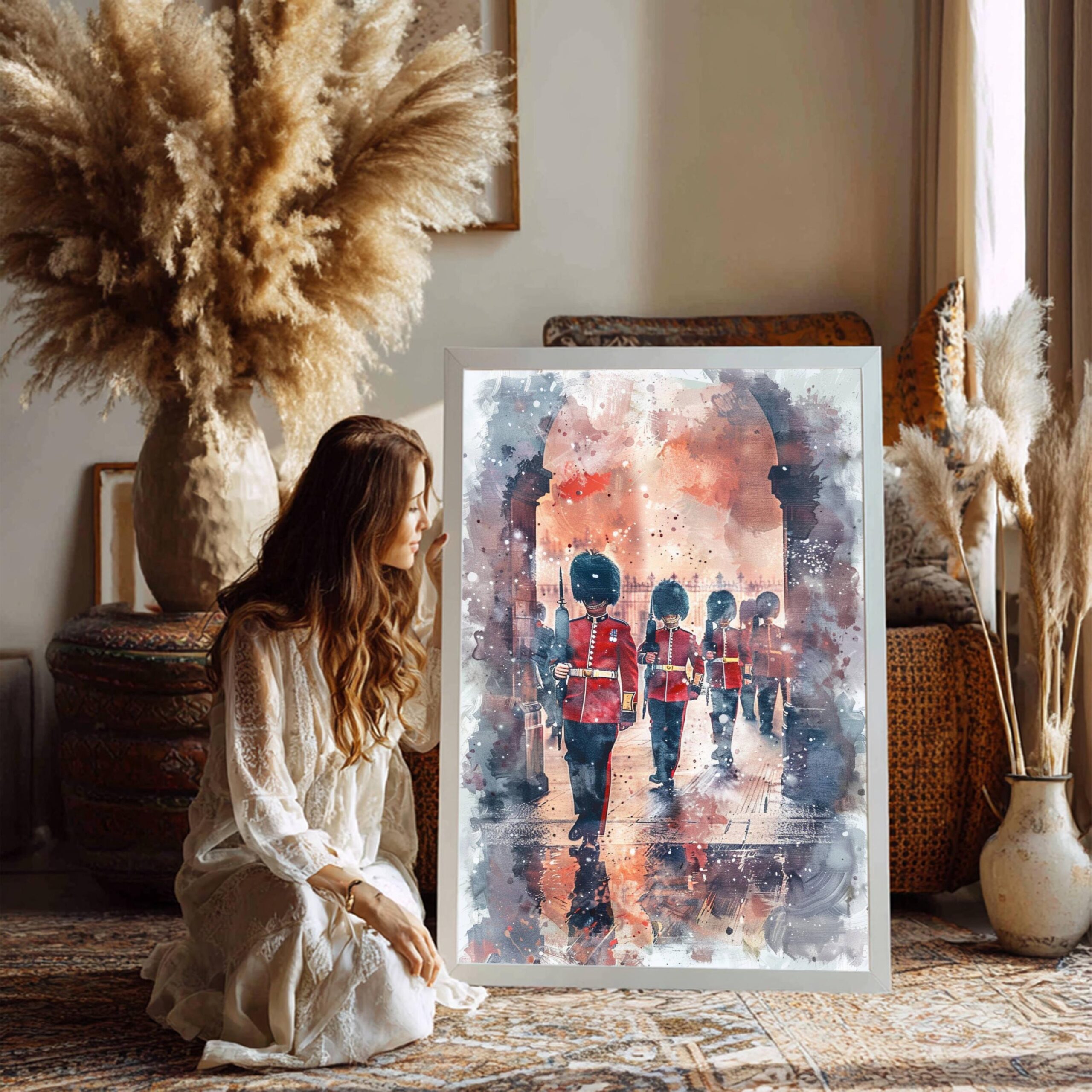 Changing of the Guard London England Watercolor Print: United Kingdom Travel Art Poster - Image 6