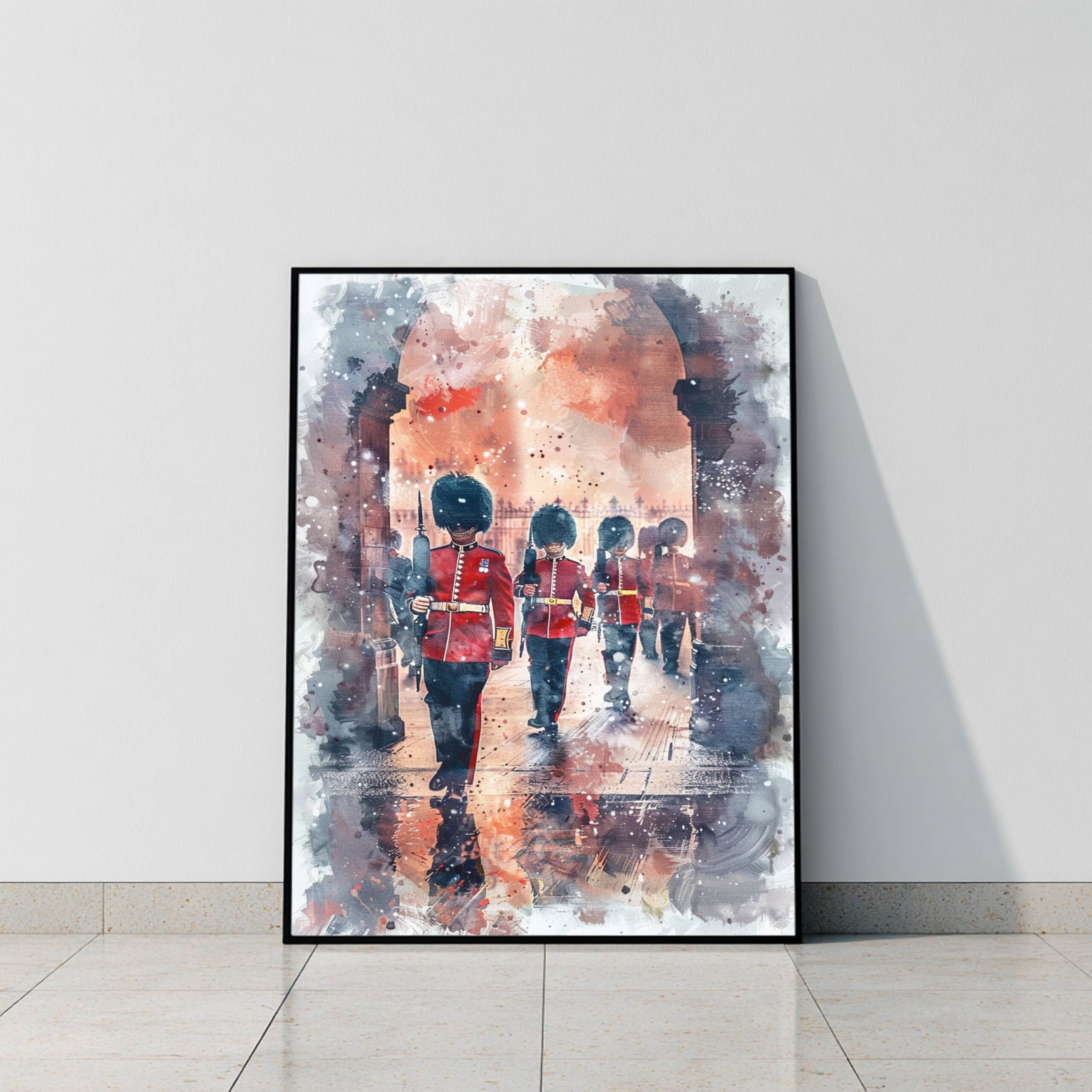 Changing of the Guard London England Watercolor Print: United Kingdom Travel Art Poster - Image 9