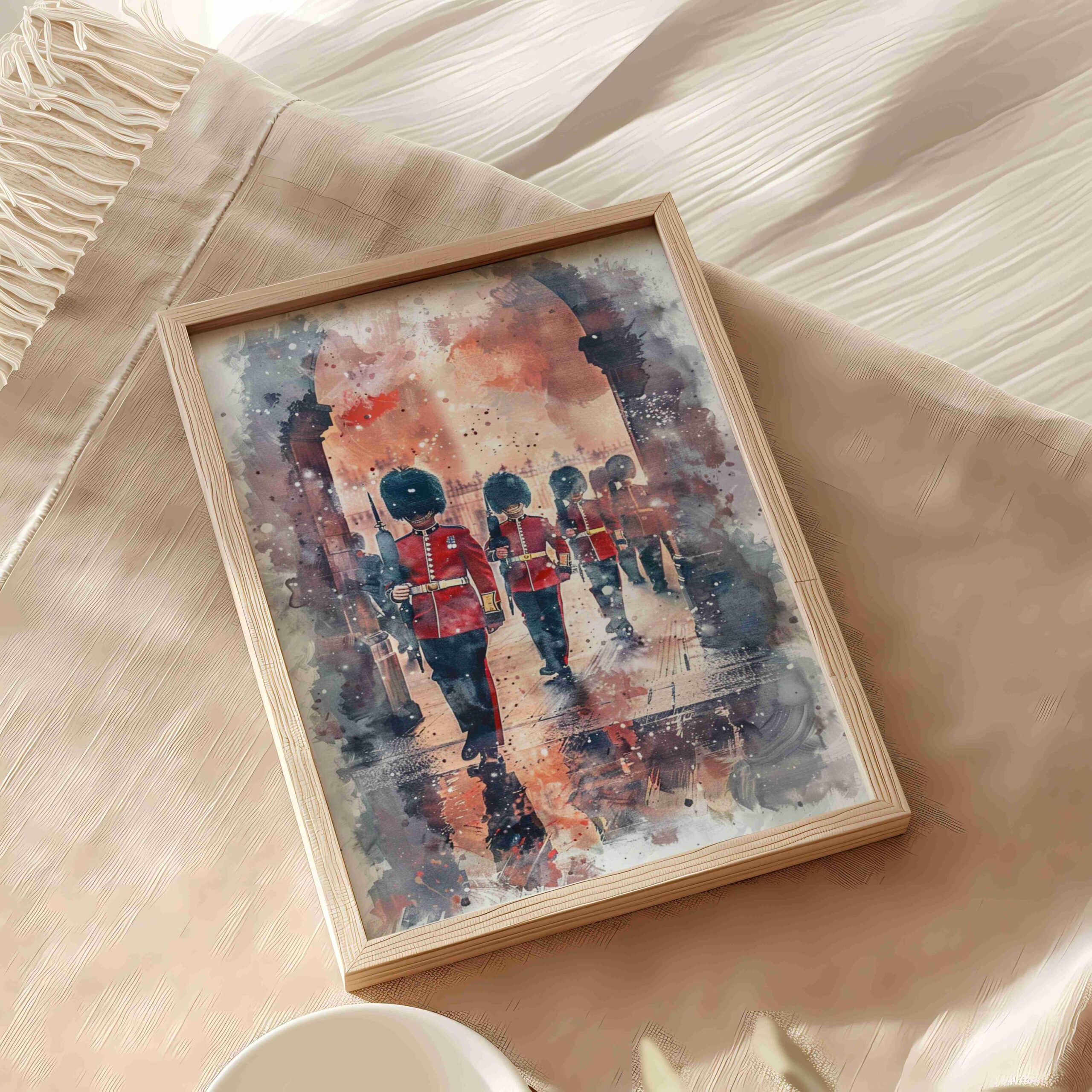 Changing of the Guard London England Watercolor Print: United Kingdom Travel Art Poster - Image 5