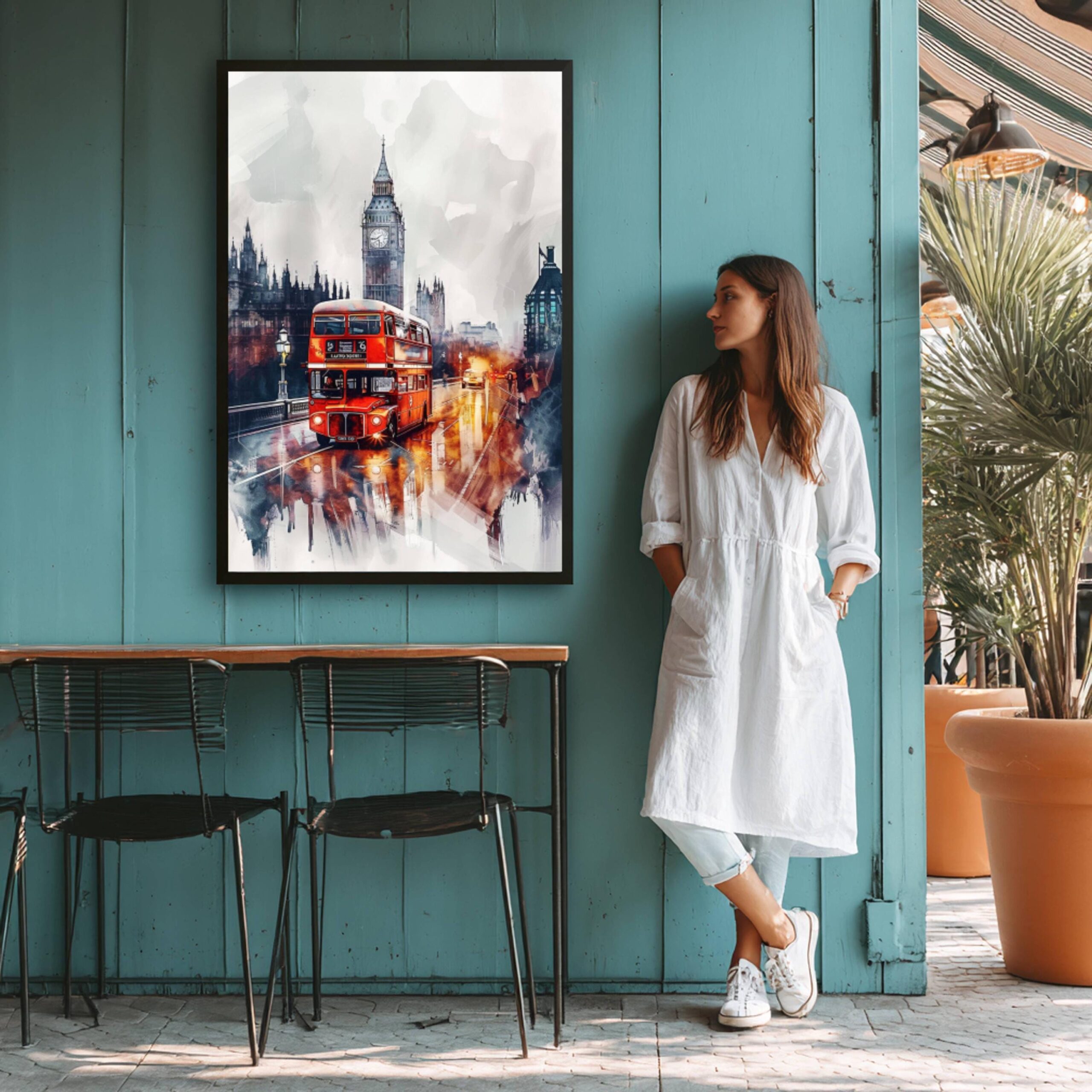 Double Decker London England WatercolorPrint: United Kingdom Travel Art Poster - Image 8