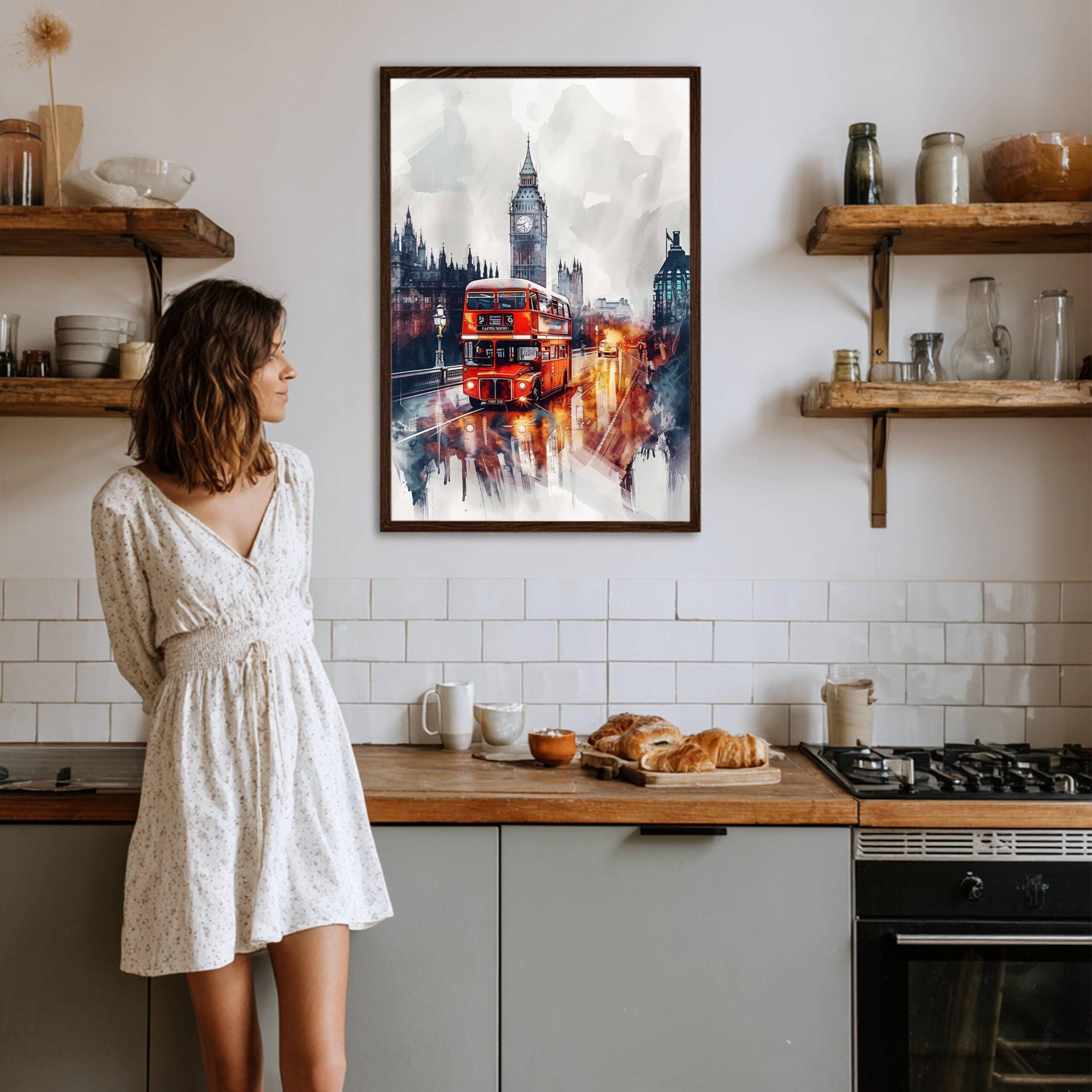Double Decker London England WatercolorPrint: United Kingdom Travel Art Poster - Image 7