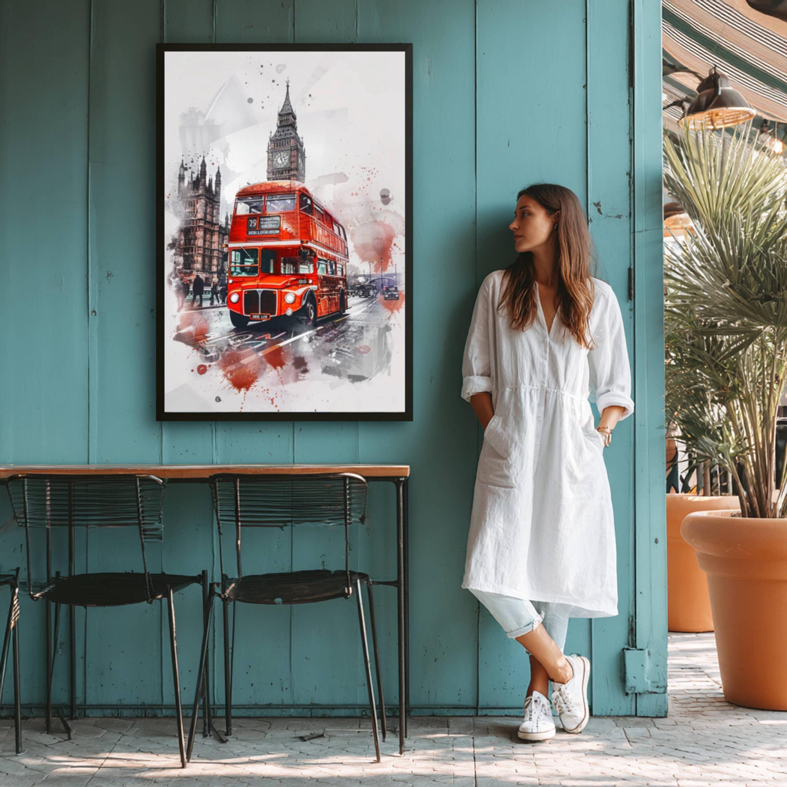 Double Decker London England Watercolor Print: United Kingdom Travel Art Poster - Image 7