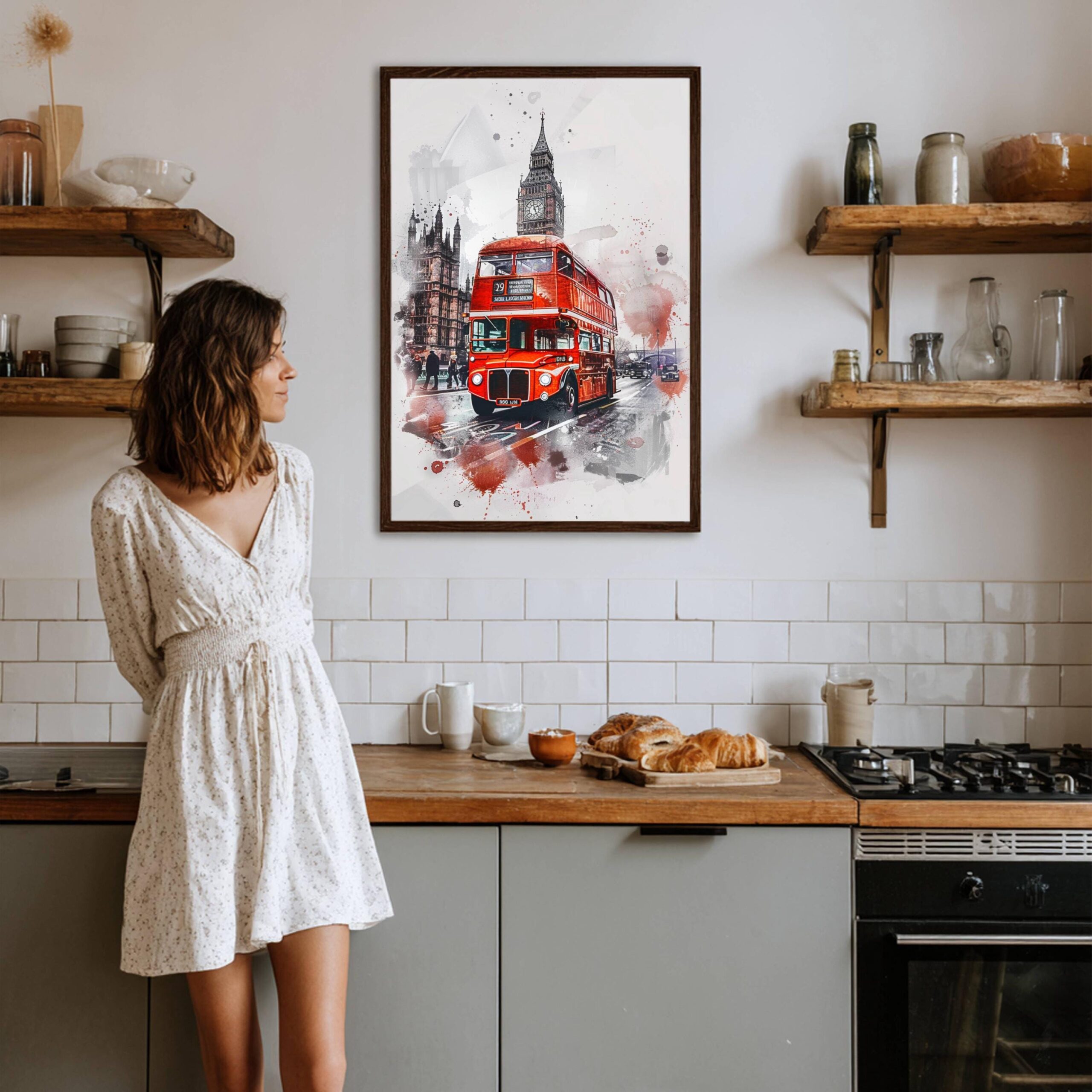 Double Decker London England Watercolor Print: United Kingdom Travel Art Poster - Image 8